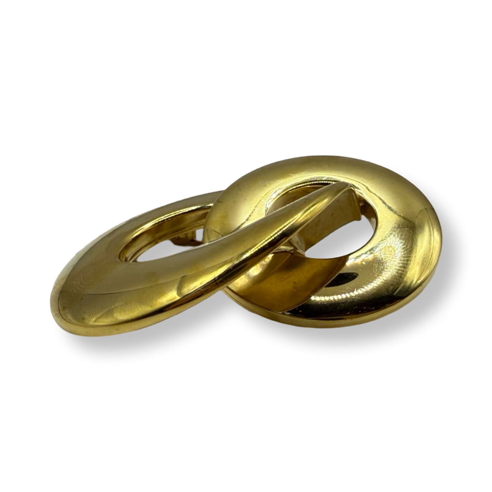 Dior authentic retro 80s gold round glow large pin