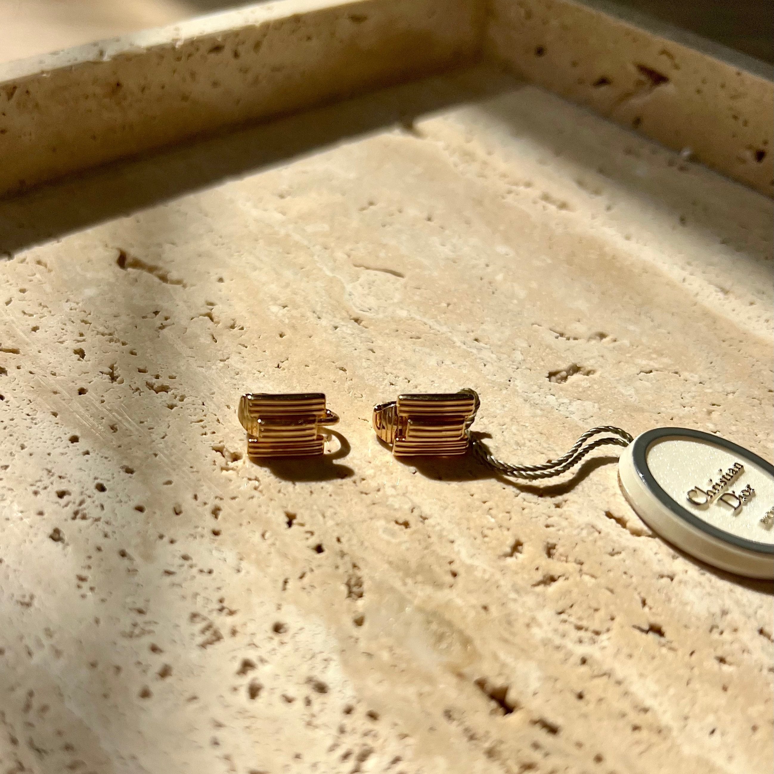 Dior Vintage Earrings Gold tiny studs
