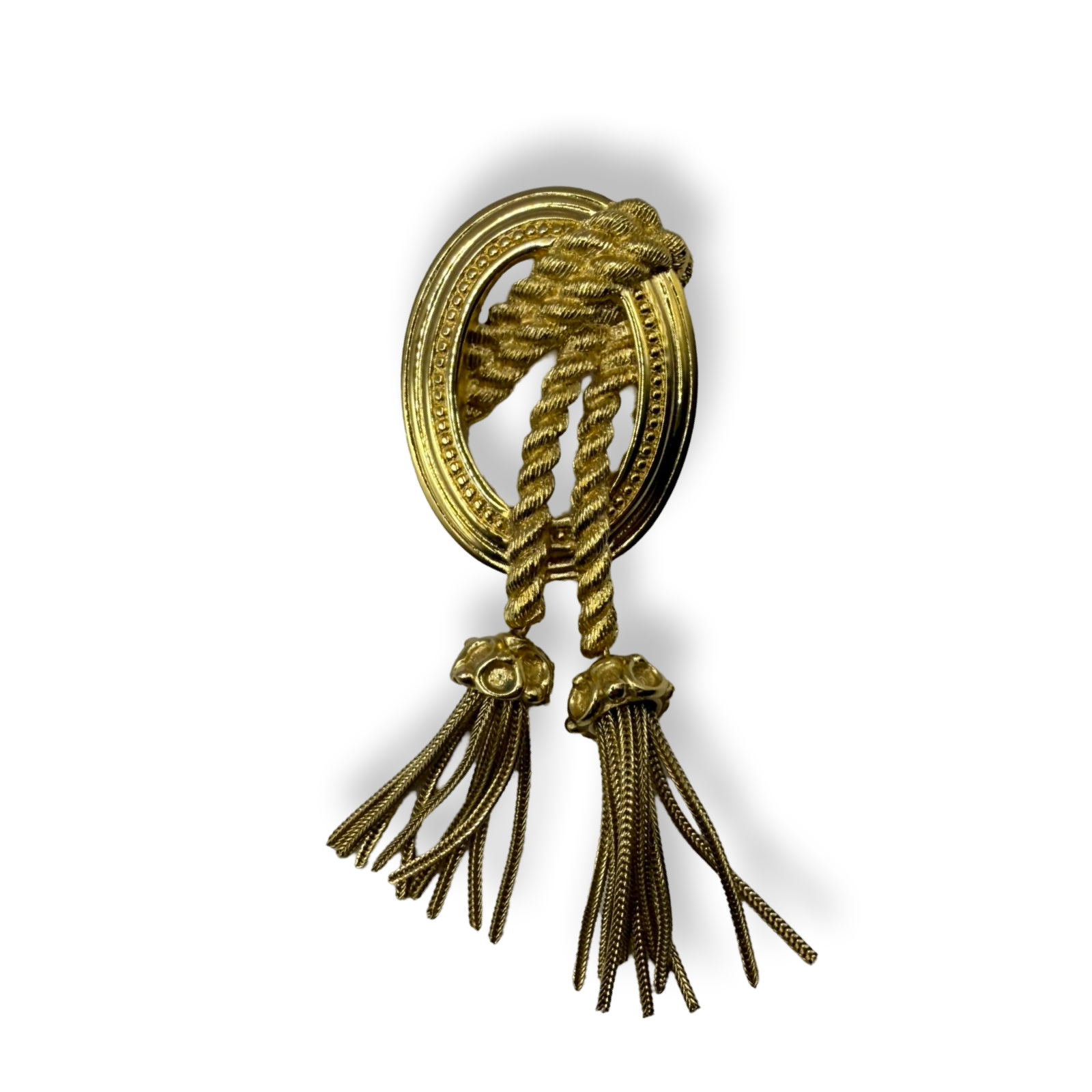 Dior vintage 1960s gold plated dangling tassel brooch pin oversized