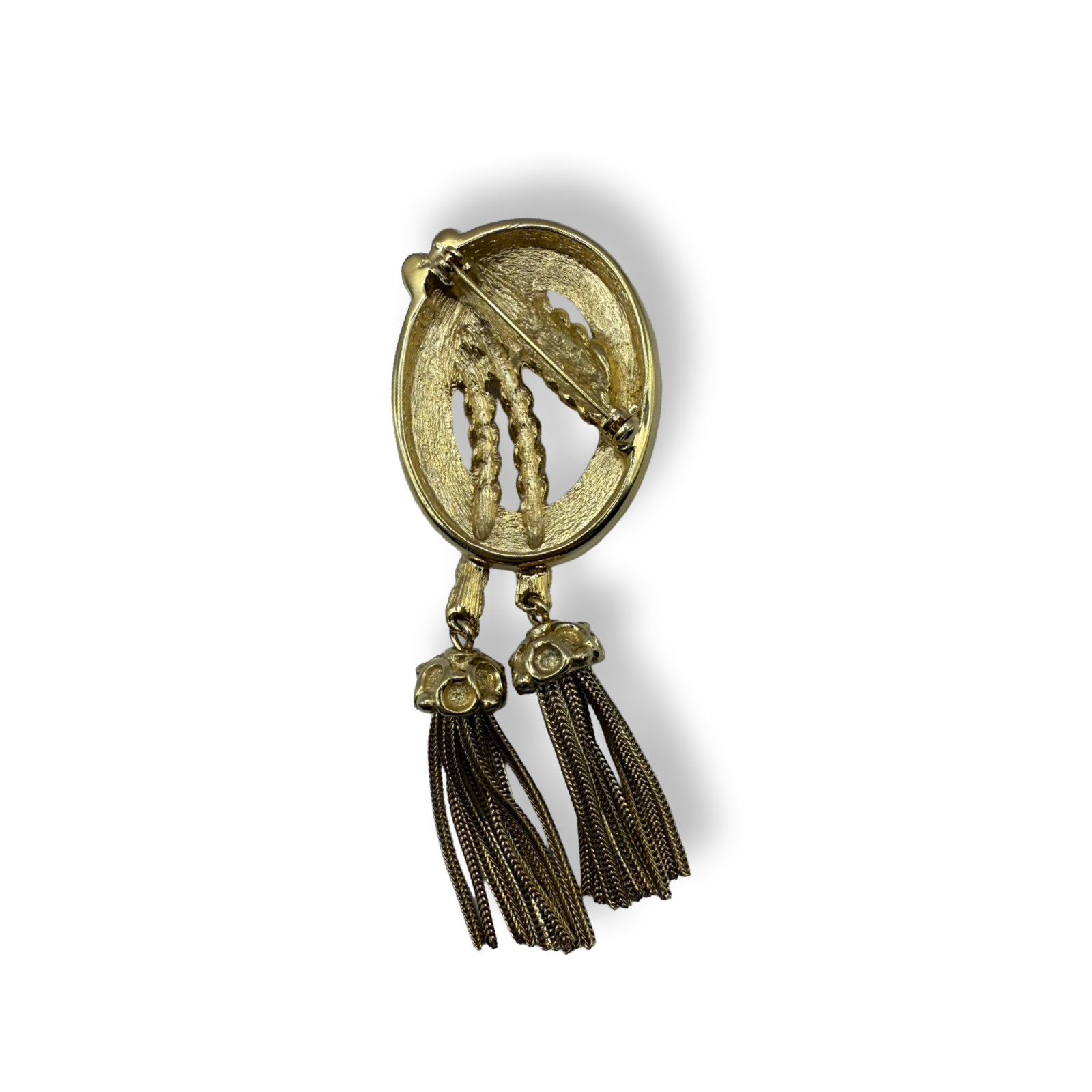 Christian Dior Vintage Gold Rope & Tassel pin pendant authentic