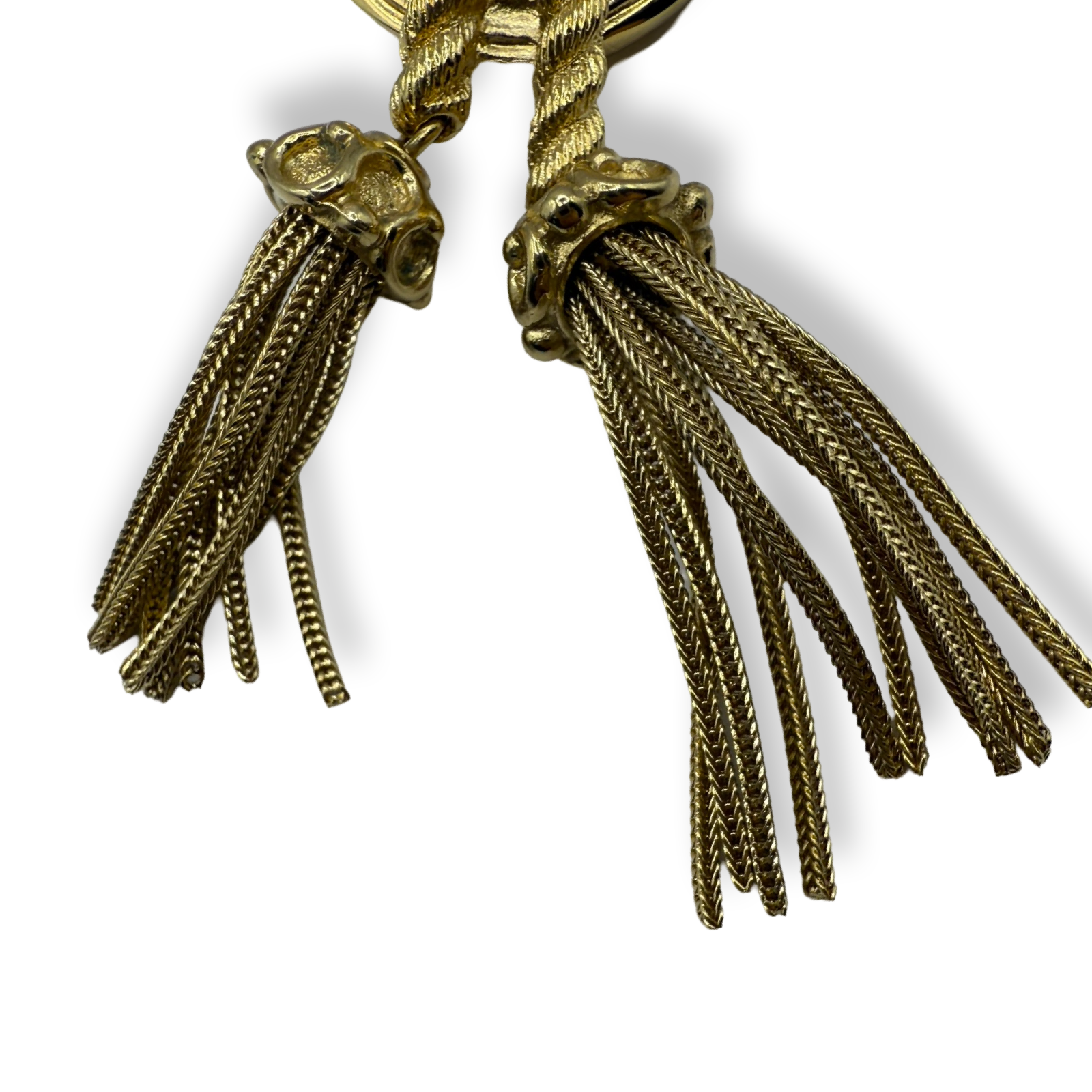 Christian Dior Authentic Gold plated Tassel rope brooch pin vintage 60s