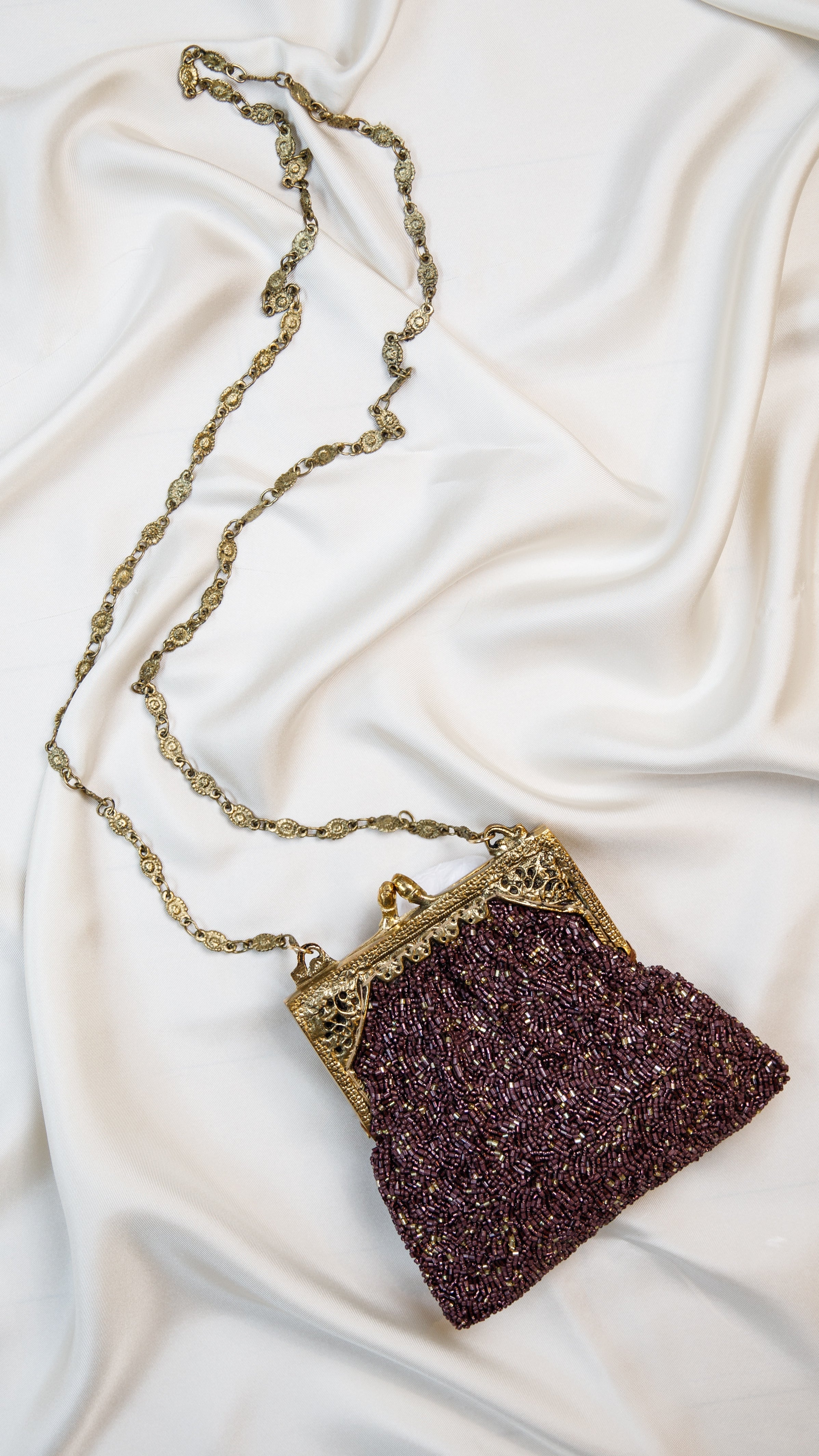 Hand made vintage inspired one of a kind fully beaded Mini evening bag Island to East Side X the Vintage New Yorker