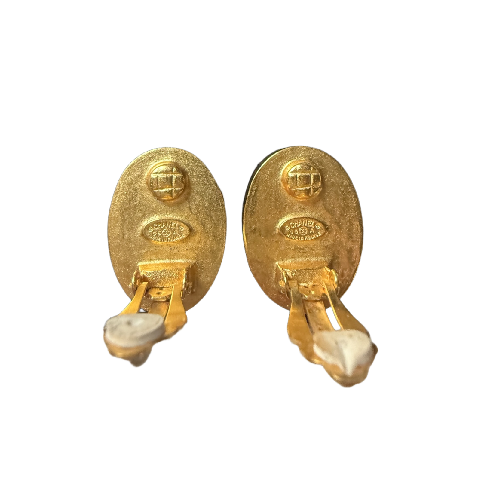 Chanel Vintage Tiger Eye Earrings