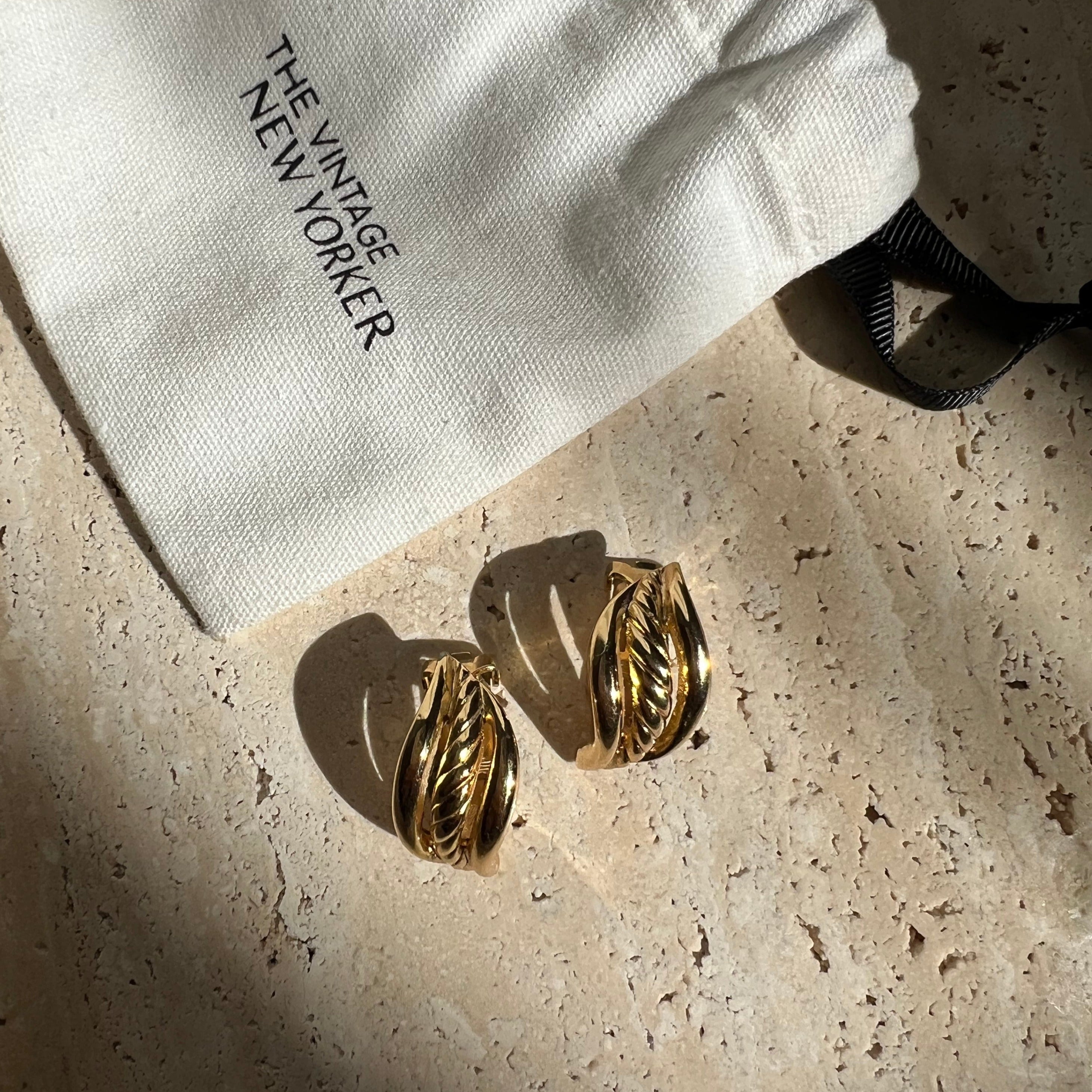 Christian Dior Vintage Gold Twist Earrings