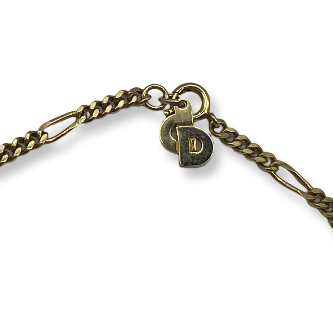 Christian Dior Necklace chain link gold plated authentic