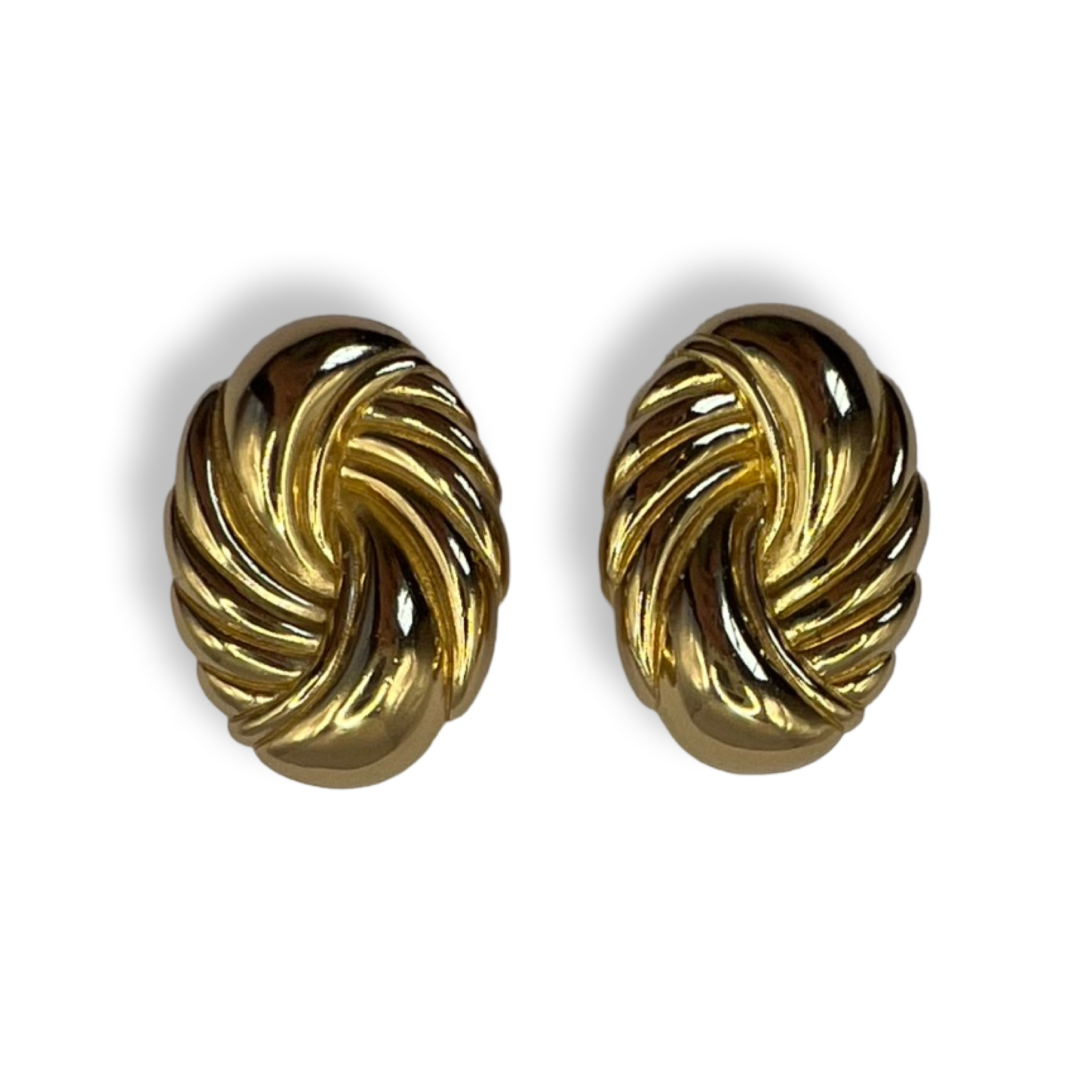 Christian Dior Vintage Oval Twist Knot Stud Earrings