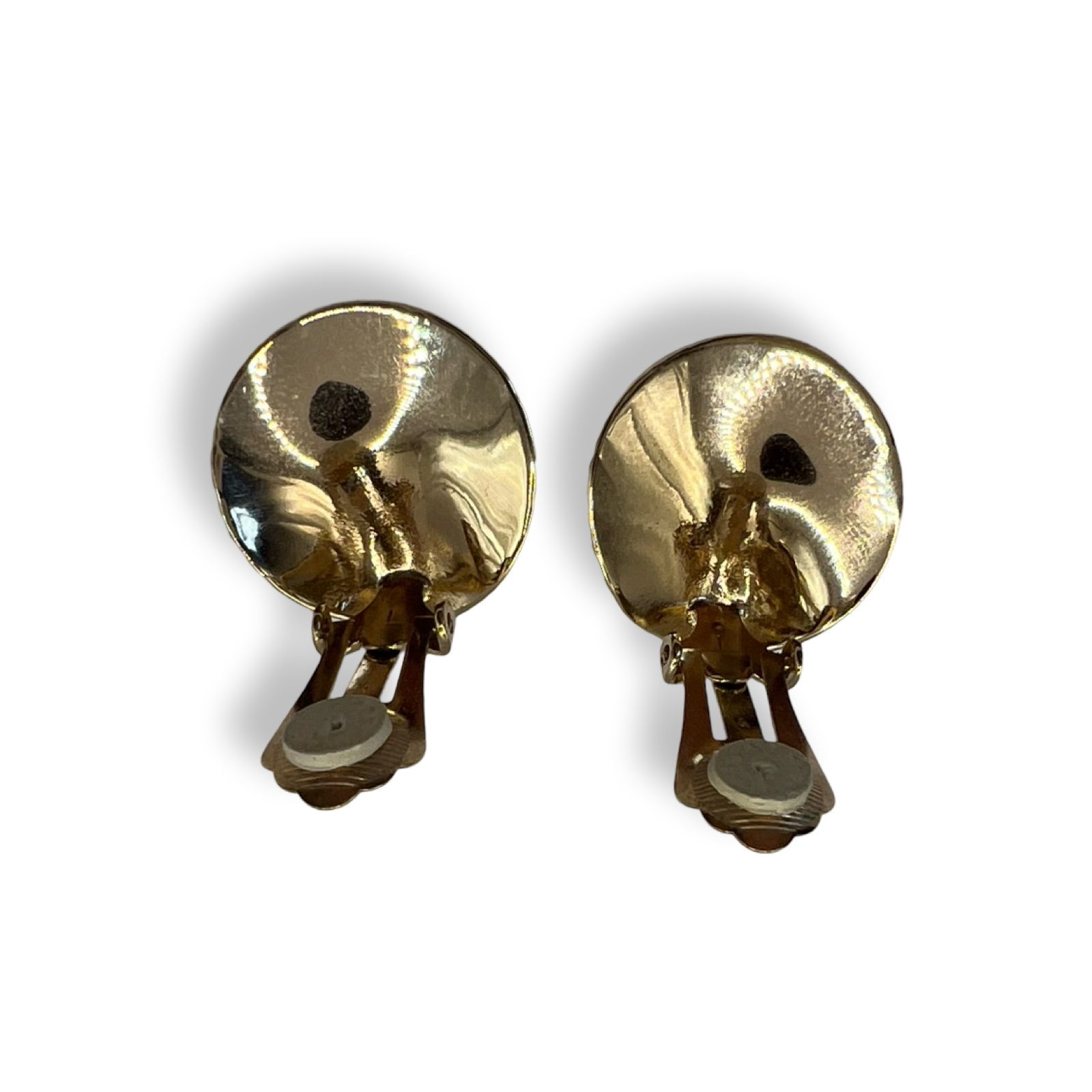 Christian Dior authentic vintage gold plated clam shell earrings