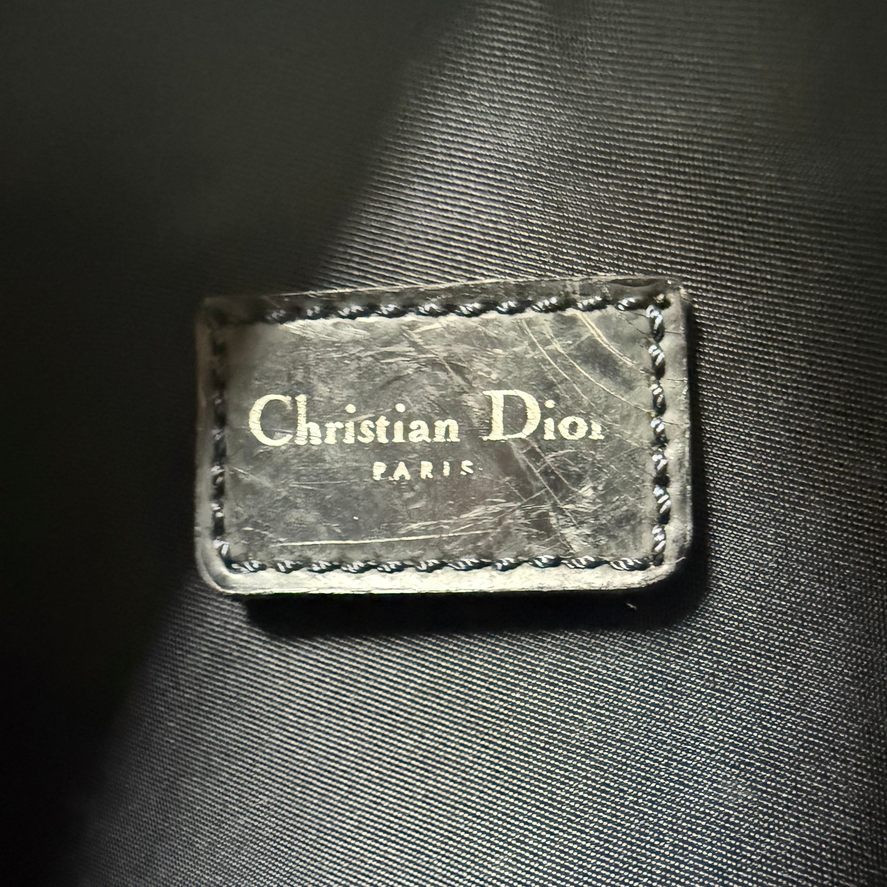 Dior Vintage Denim Print Saddle Pochette