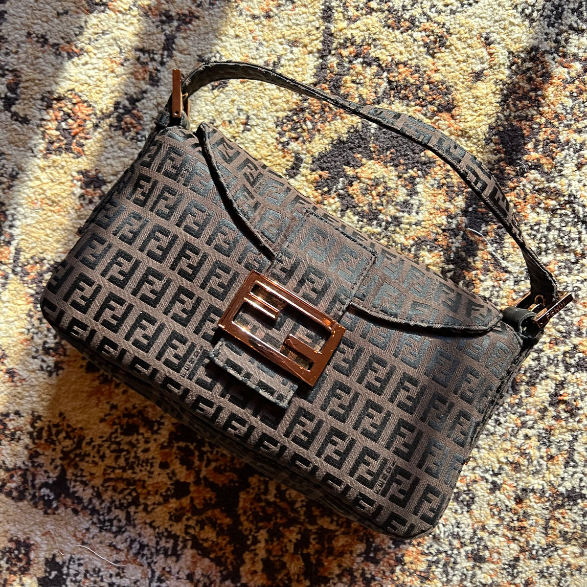 Fendi Zucchino Double Flap Fendi Vintage Flap Front Crossbody Bag main image 0
