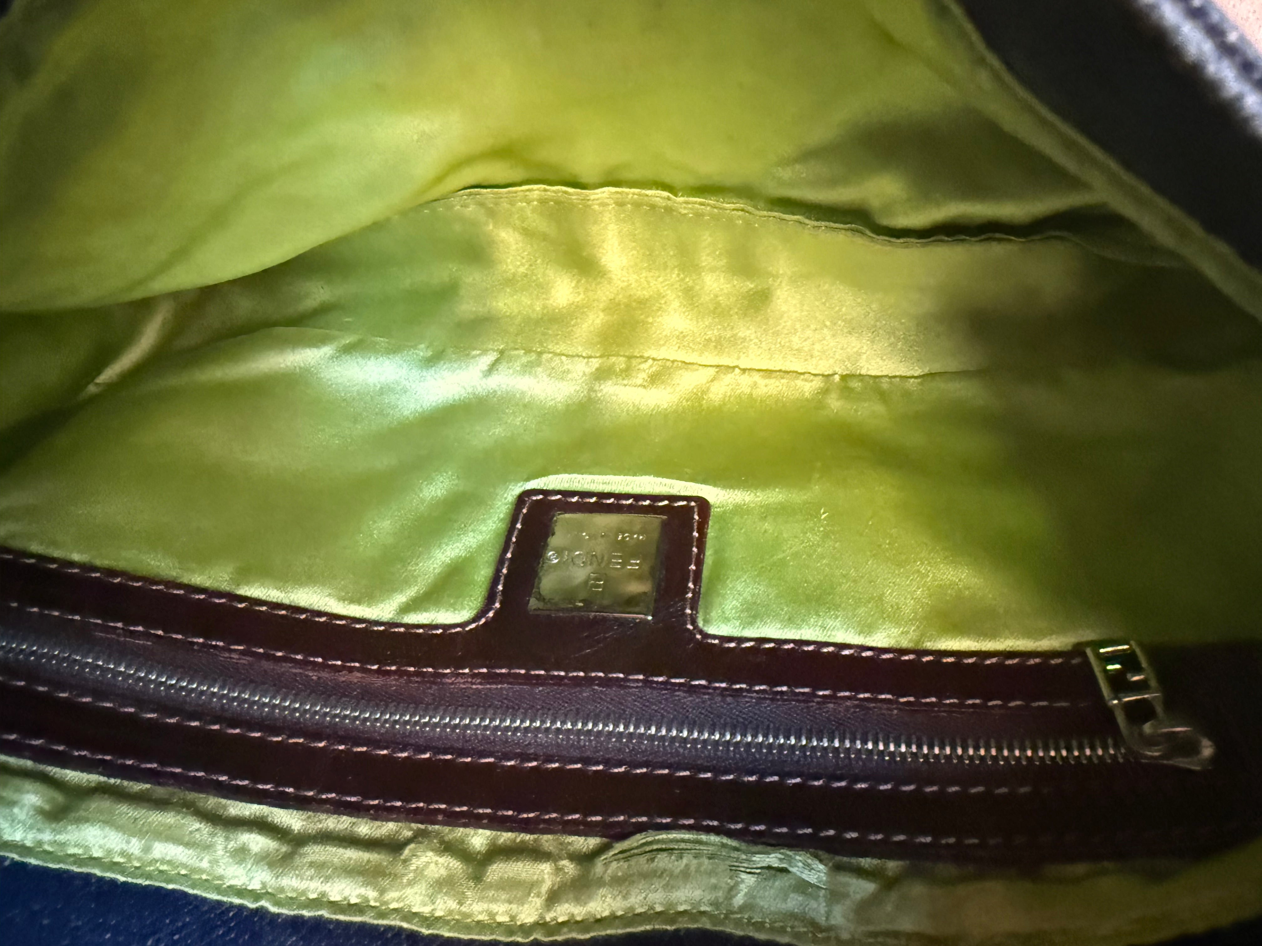 Fendi Denim Floral Embroidered Baguette