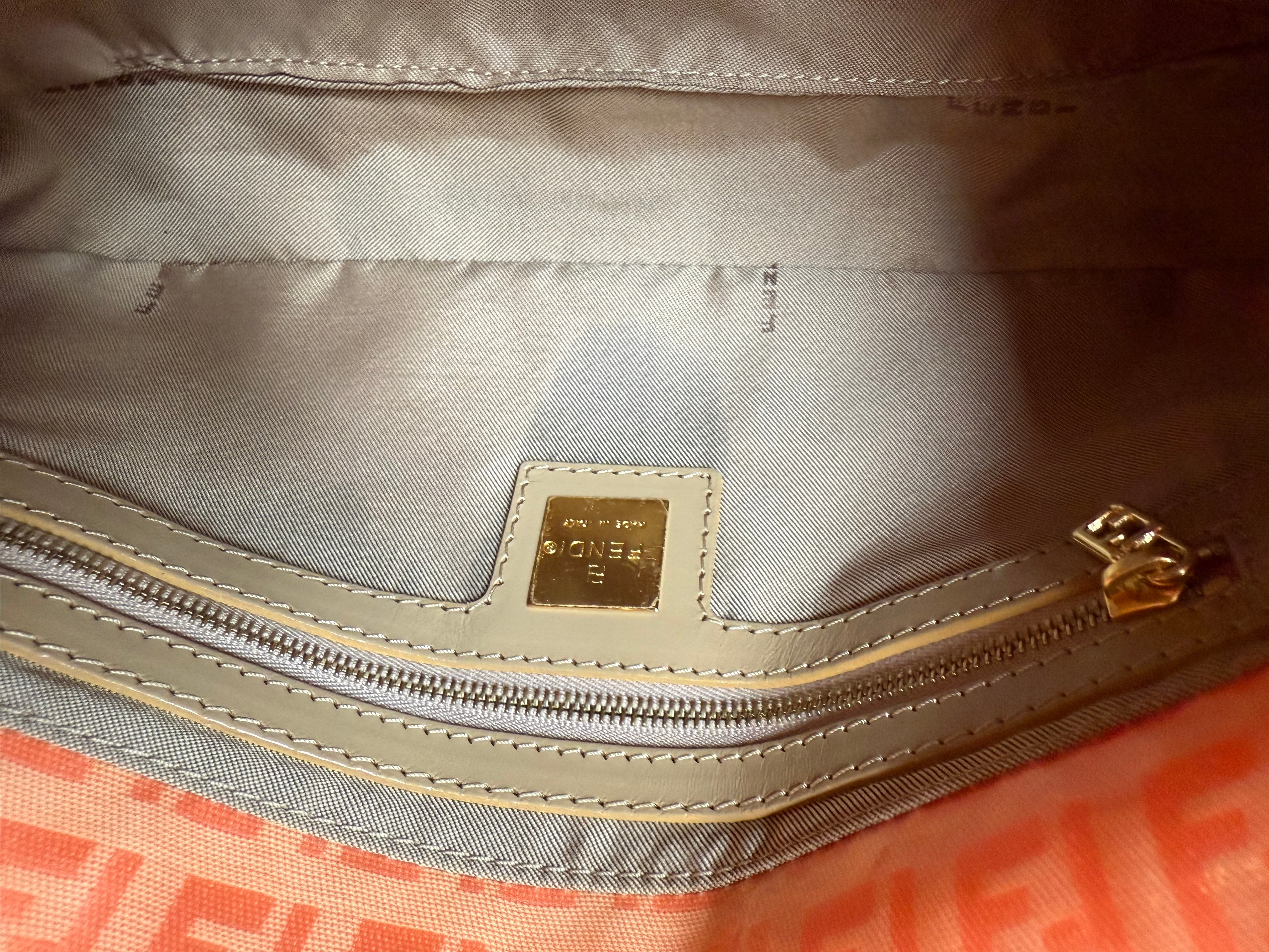 Fendi Baguette Patent Zucchino Vintage Orange