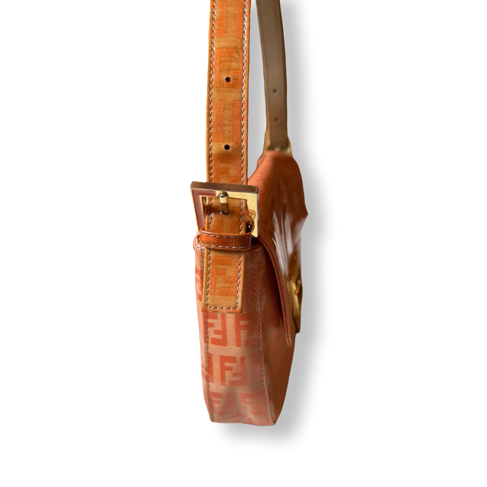 Fendi Baguette Patent Zucchino Vintage Orange