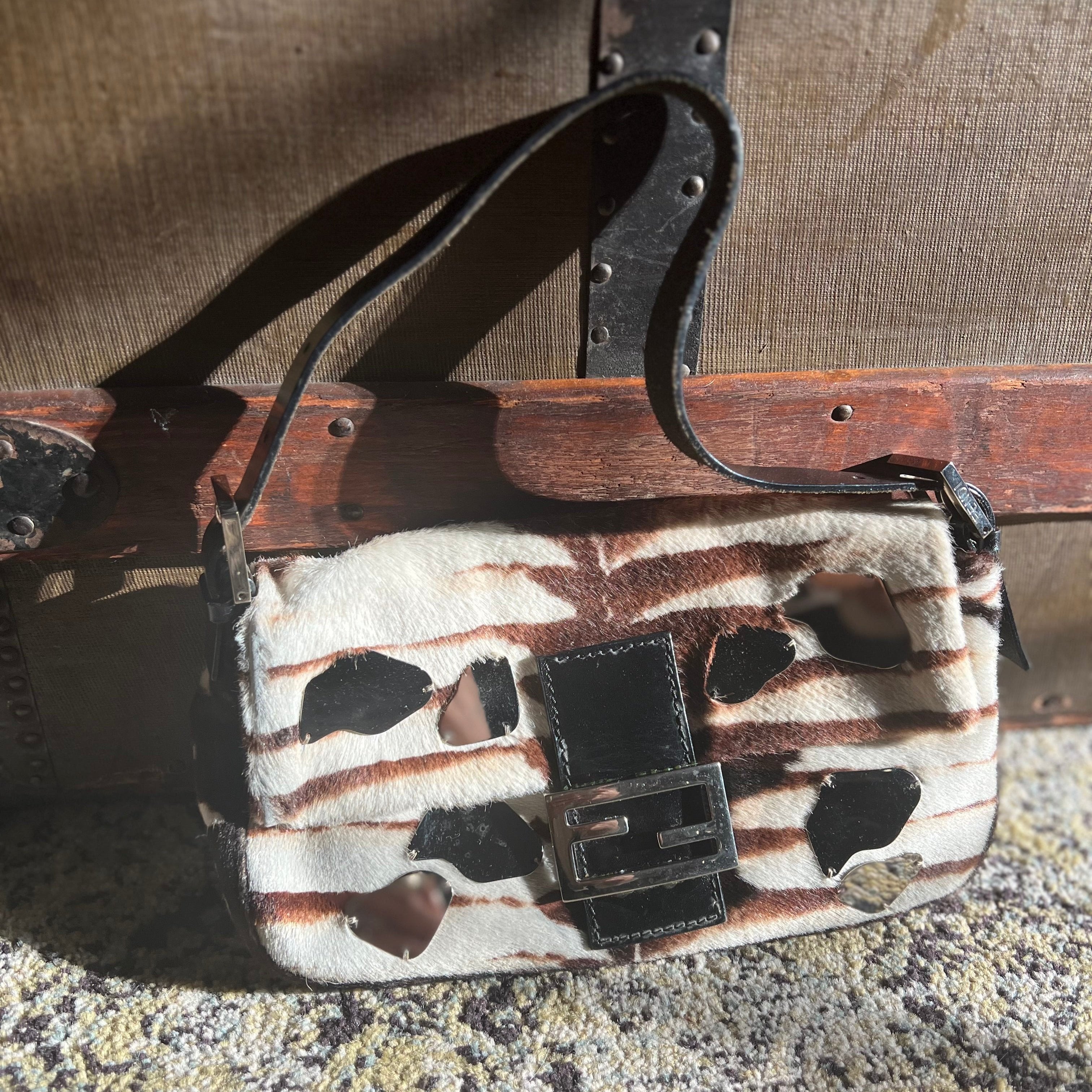 Vintage Fendi Baguette Animal Print Calf Hair & Mirror edition