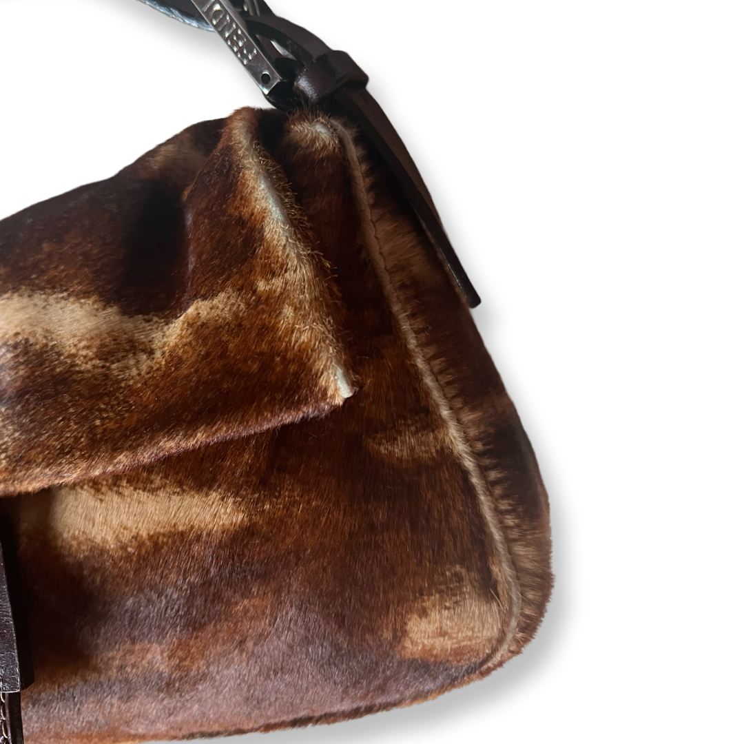 Fendi Baguette Vintage authentic Calf Hair brown leather