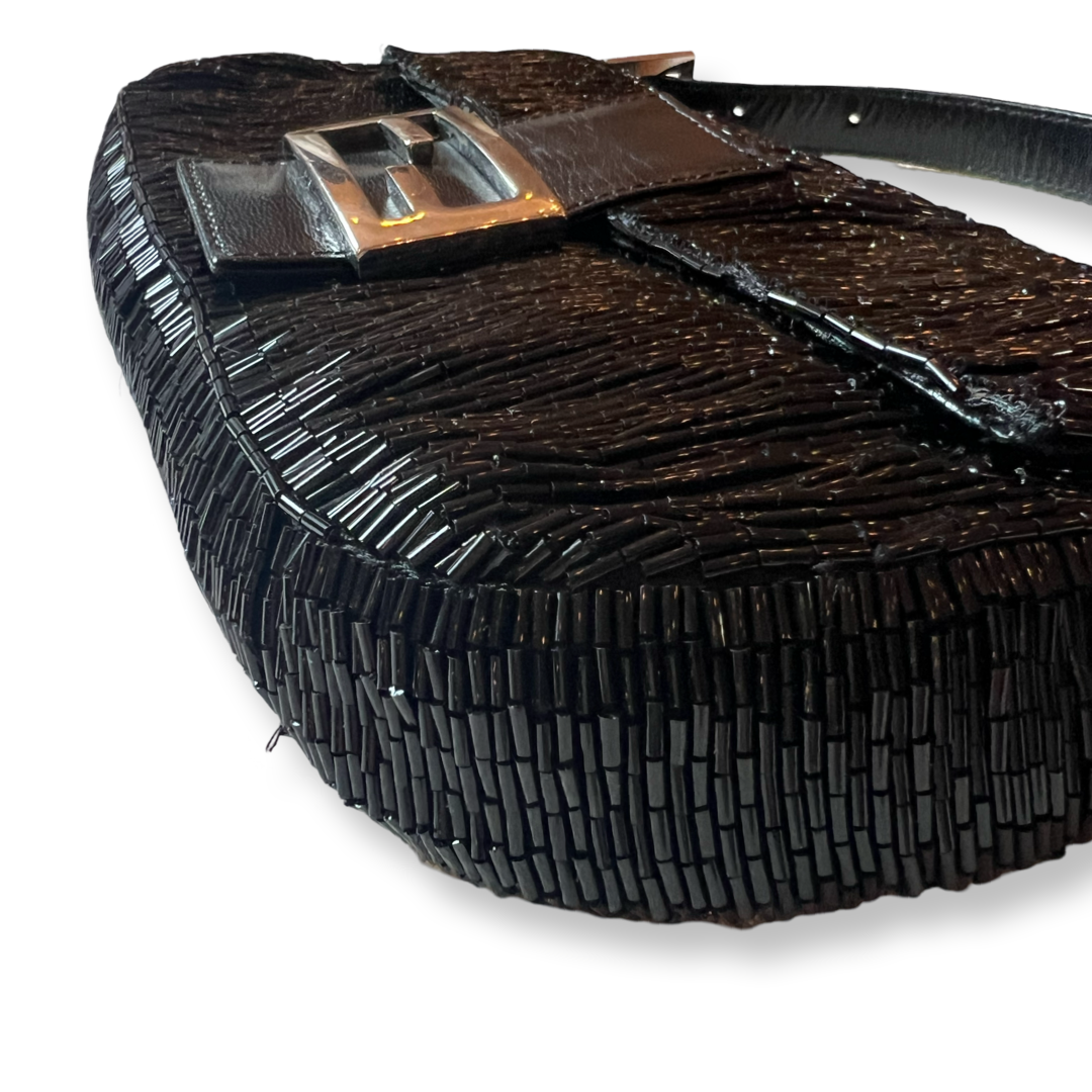 Fendi Authentic Vintage Baguette Beaded black