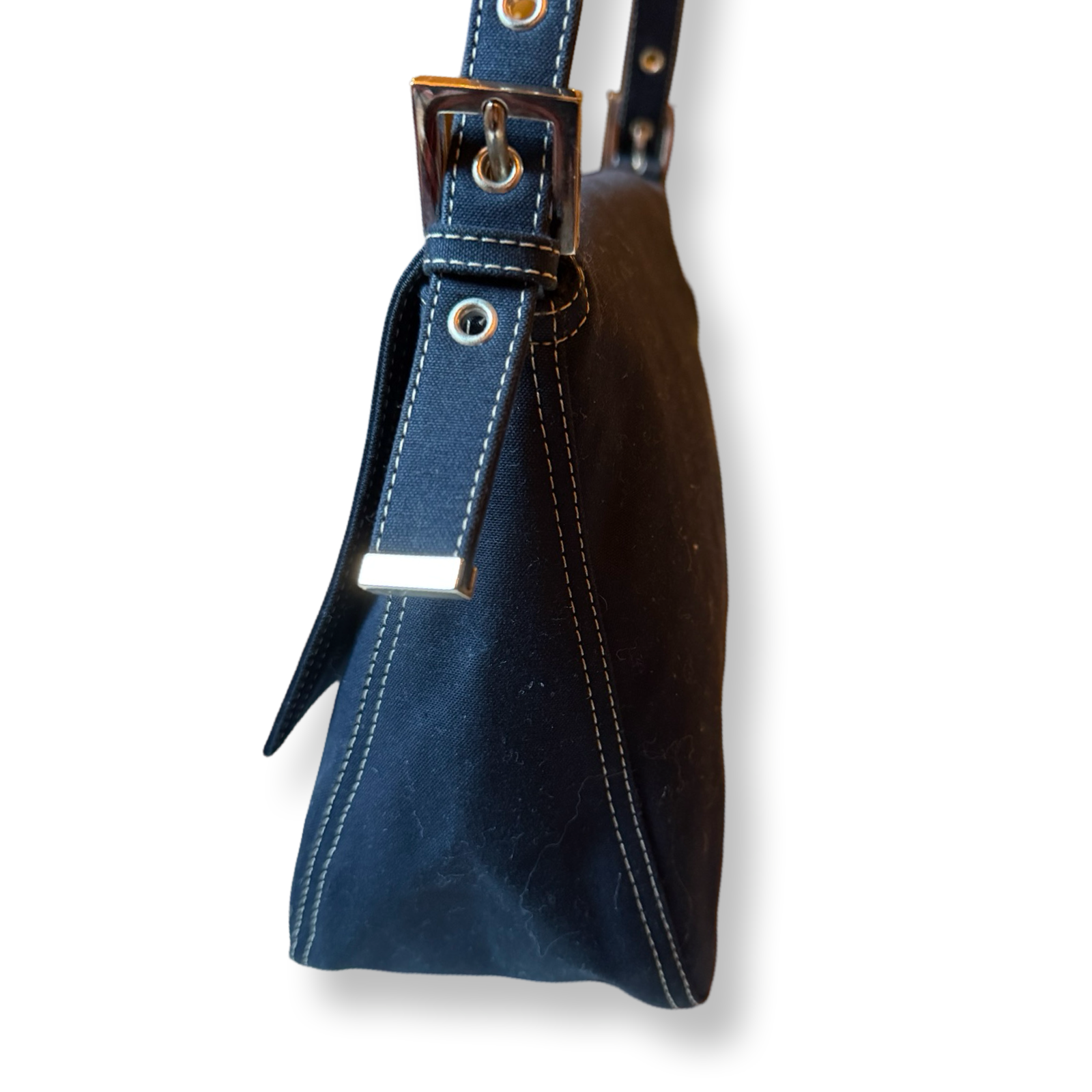 Fendi mama baguette vintage original blue and silver