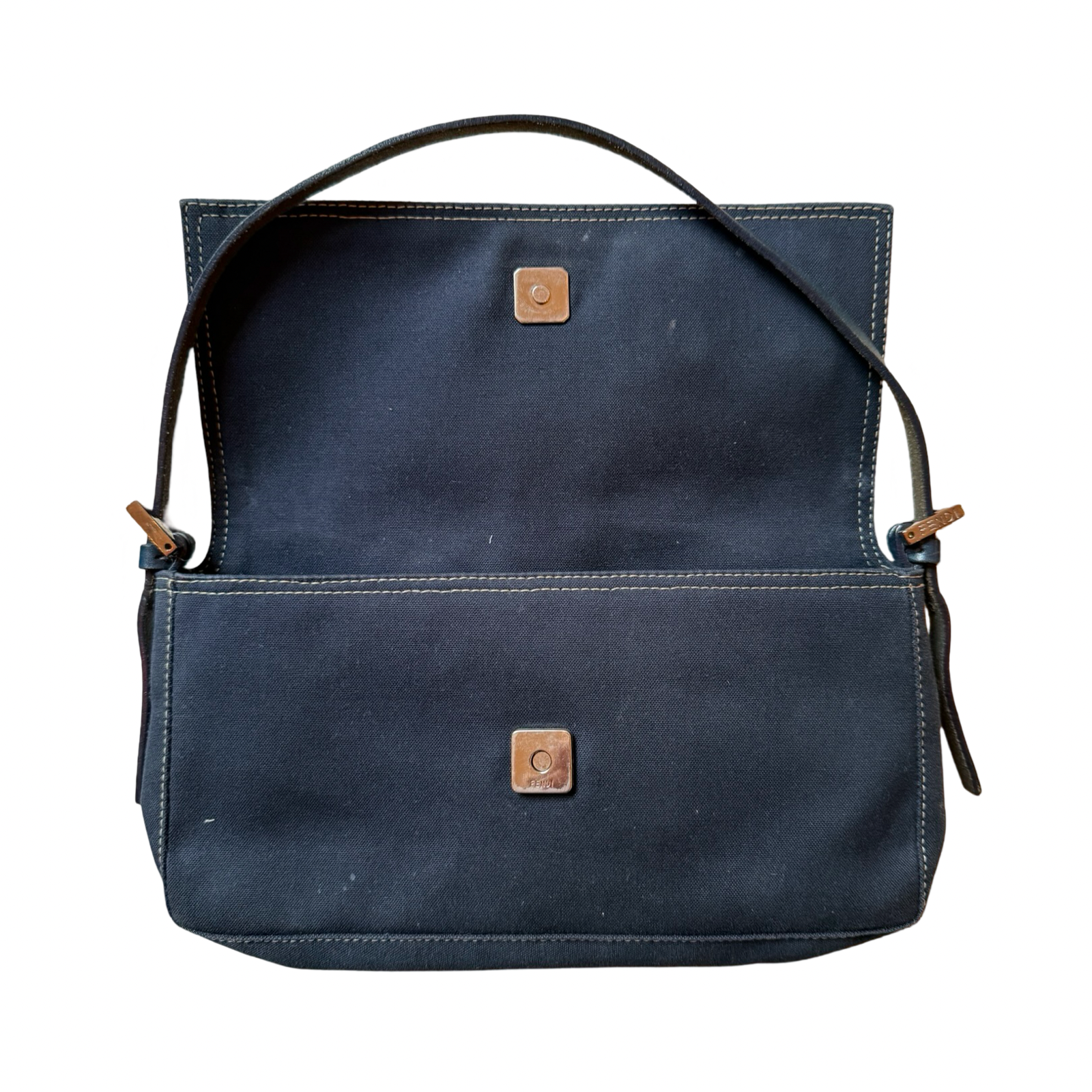 Fendi old 2000s shoulder bag y2k denim dark rinse canvas