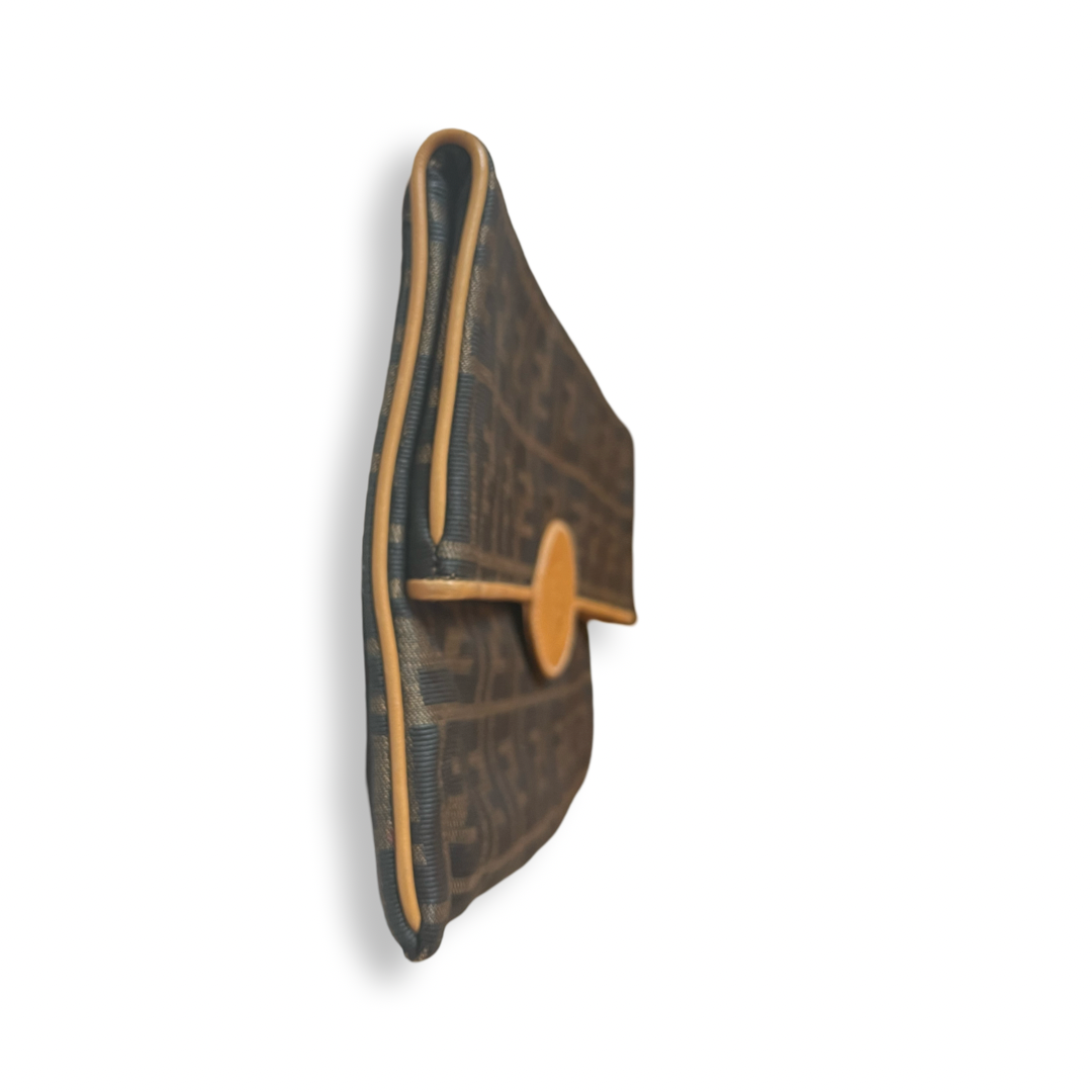 Fendi vintage signature brown zucca clutch handbag purse