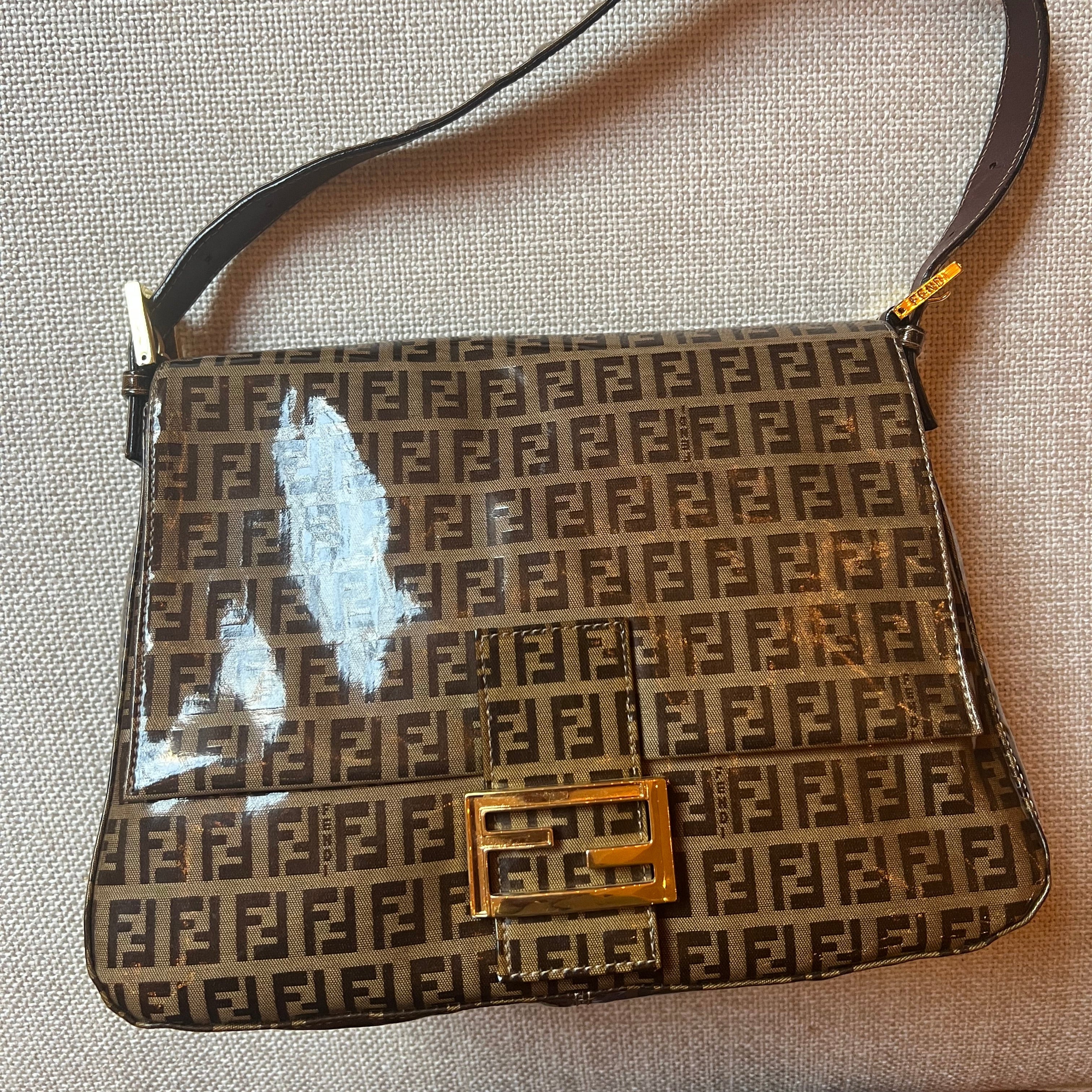 Vintage Fendi Mama Baguette Patent Leather
