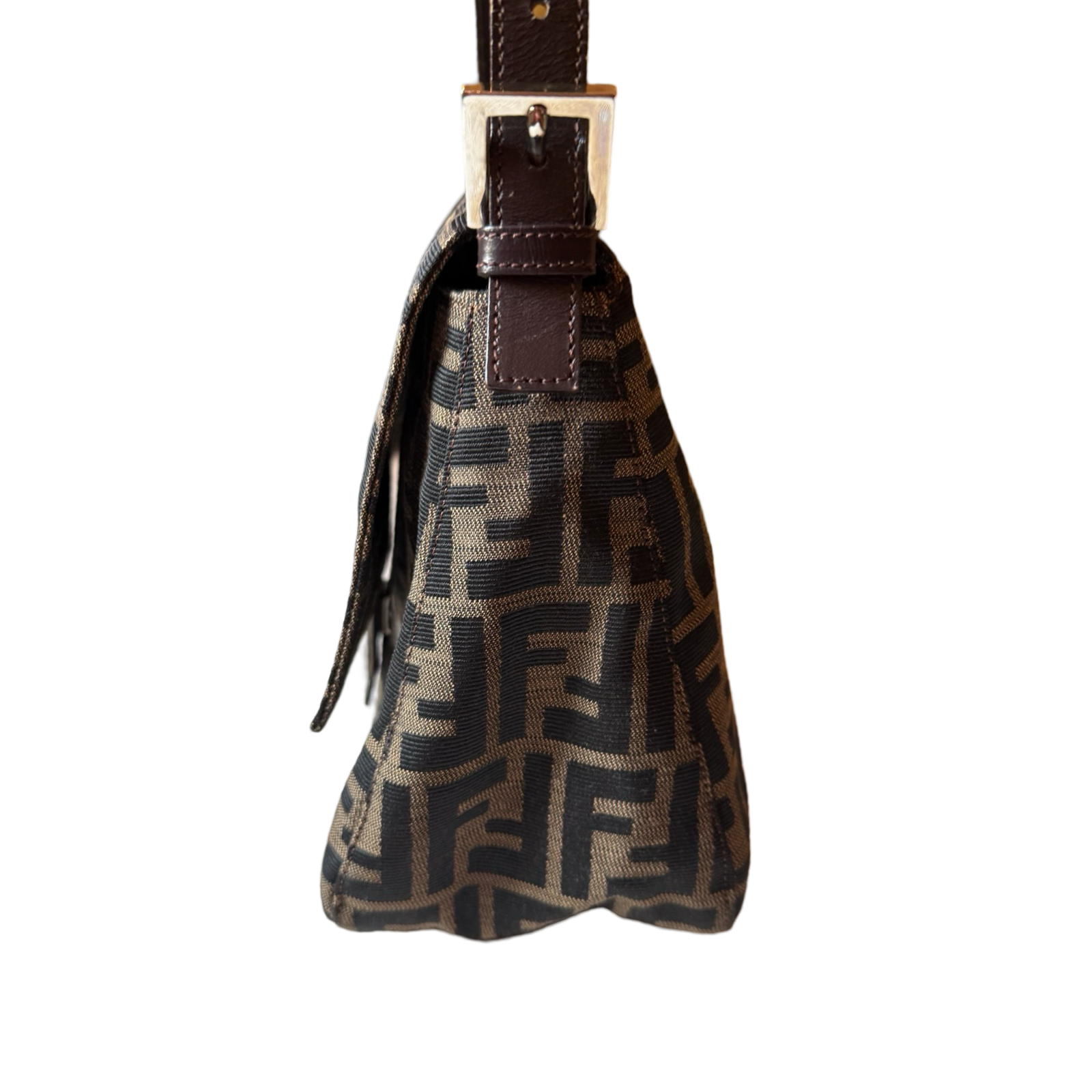 Fendi Mama Baguette Classic pattern brown silver
