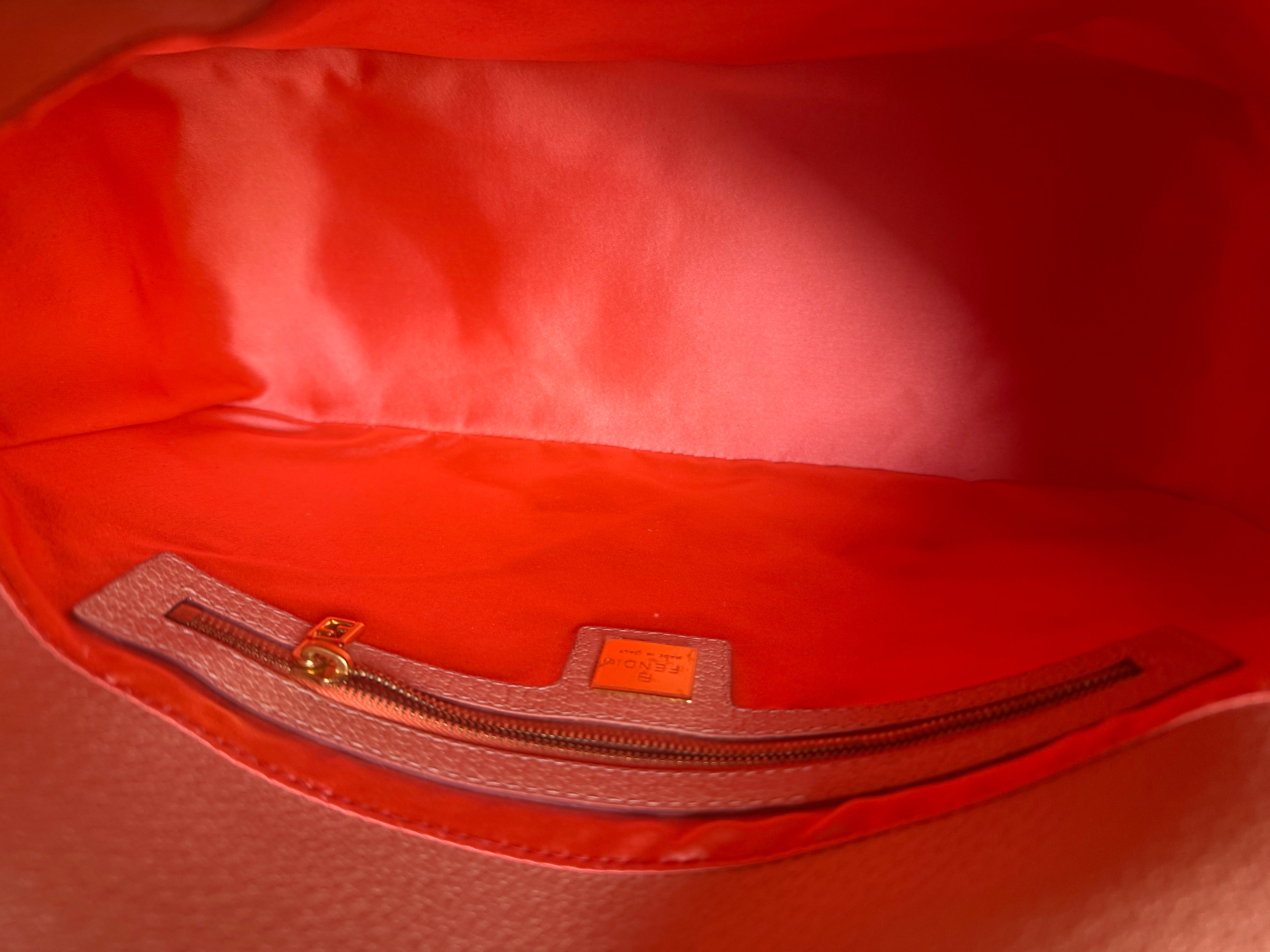 Pink fendi mama baguette authentic leather gold hardware