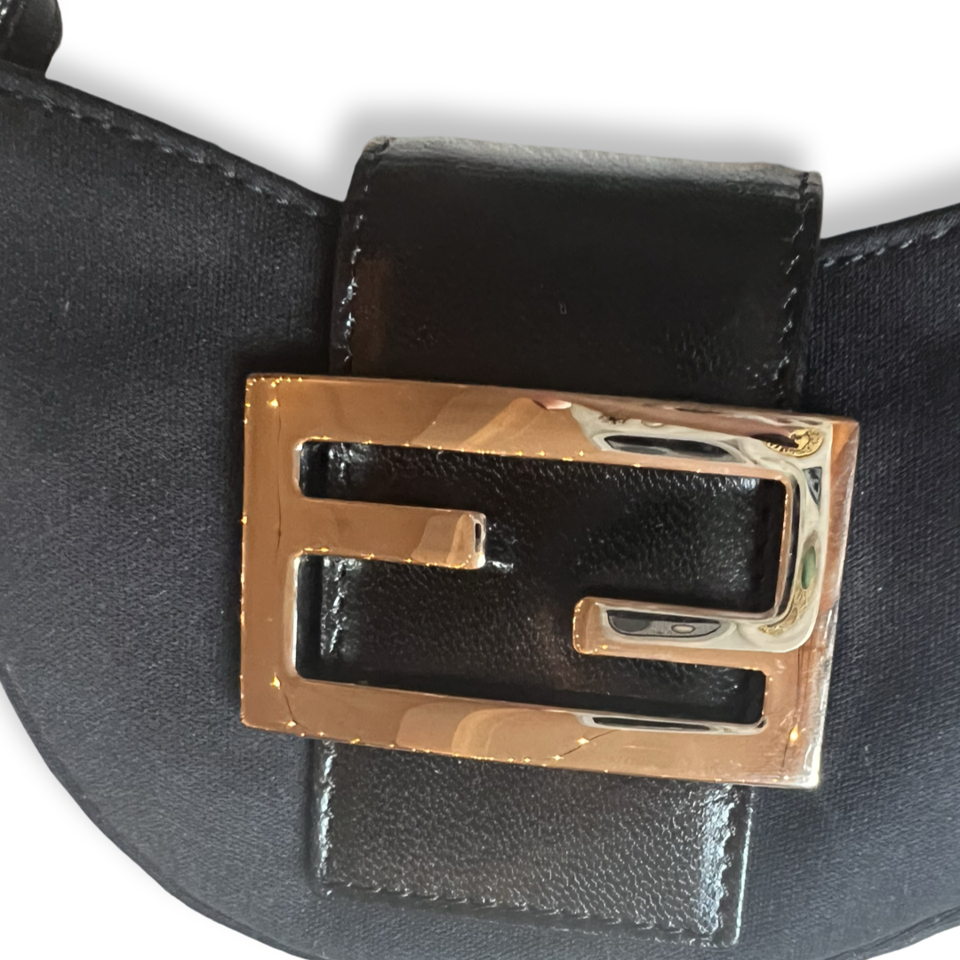 Fendi Mini Croissant Baguette Bag Black