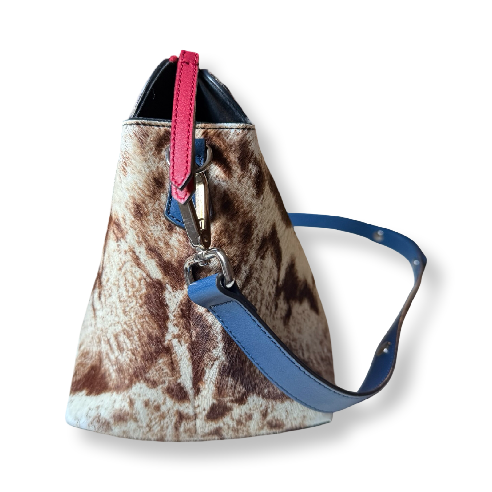 Fendi authentic animal pattern harako ponyhair two way wear handle and shoulder bag