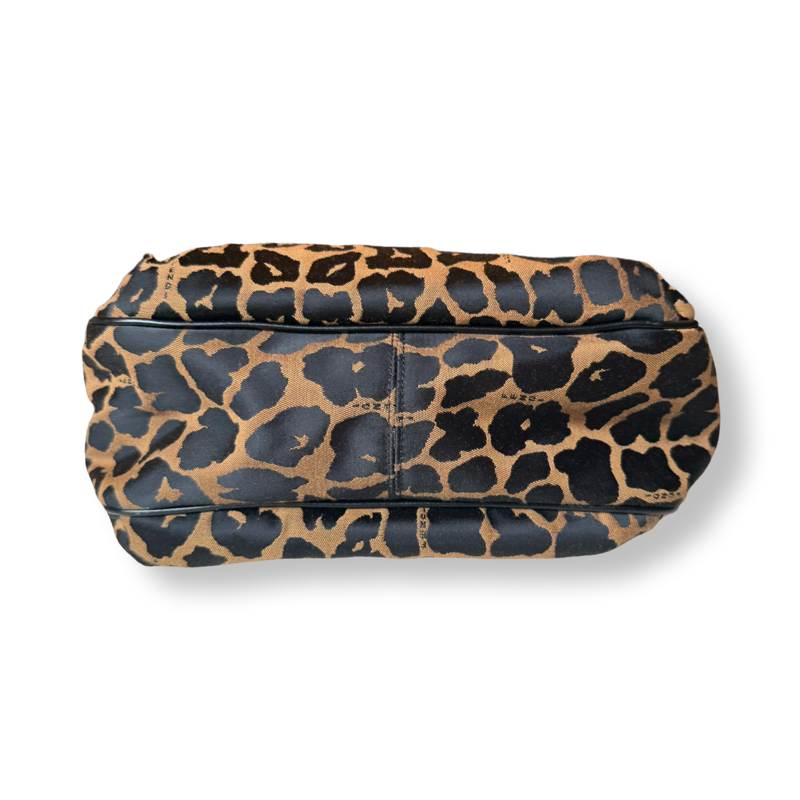 Fendi authentic leopard tote bag black leather and silver hardware vintage