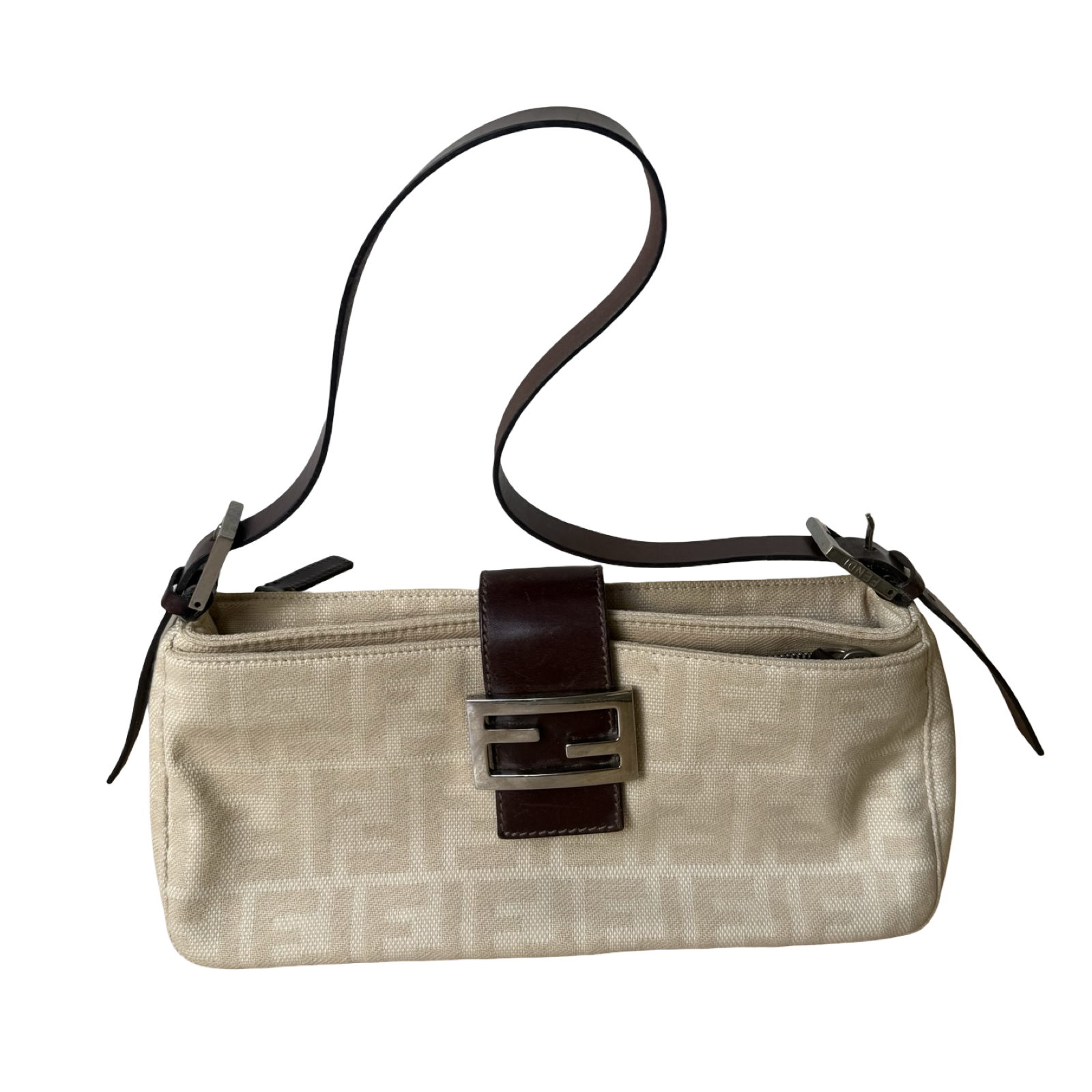 Fendi Vintage Zucca Shoulder Bag Small