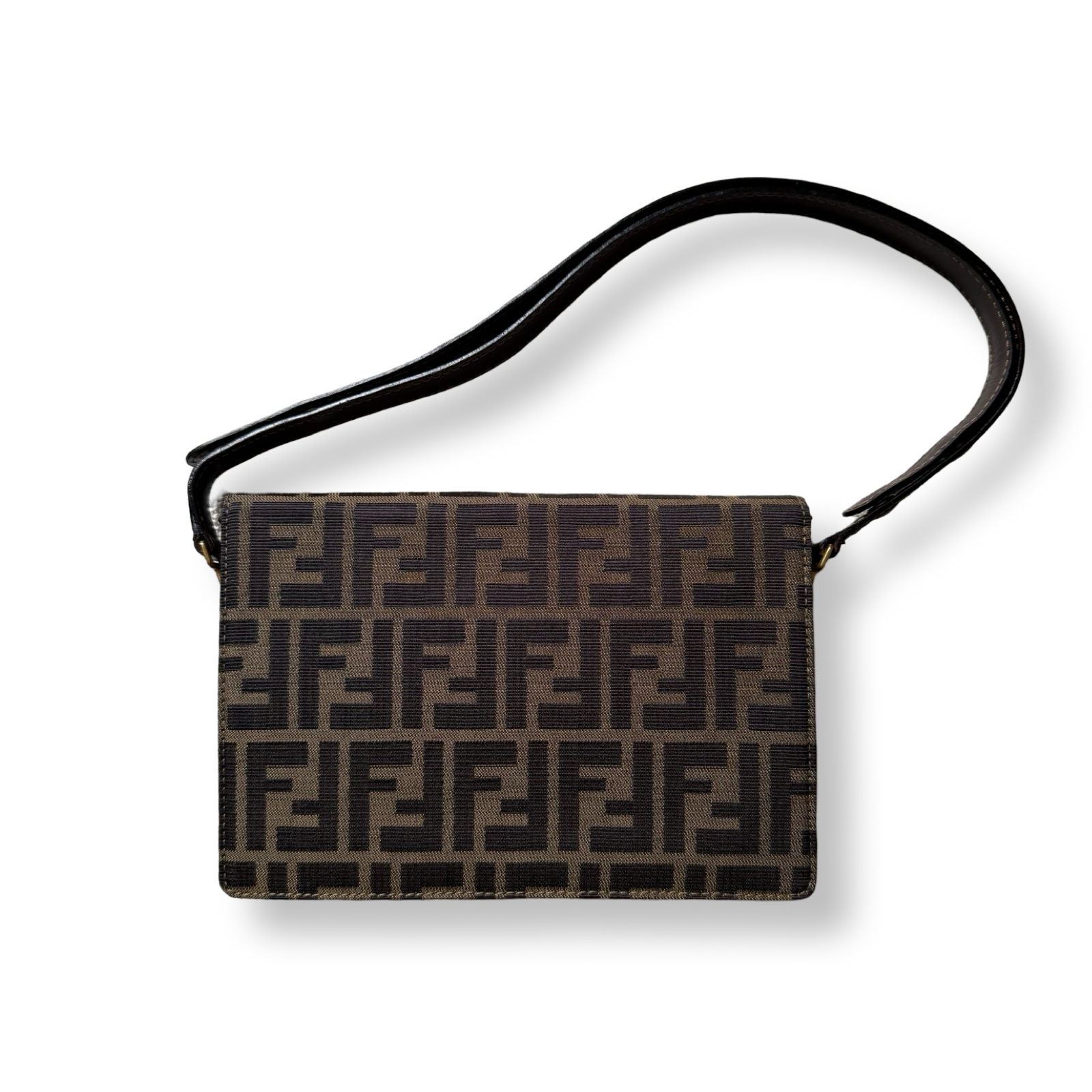 Fendi authentic vintage 90s shoulder bag brown leather gold hardware