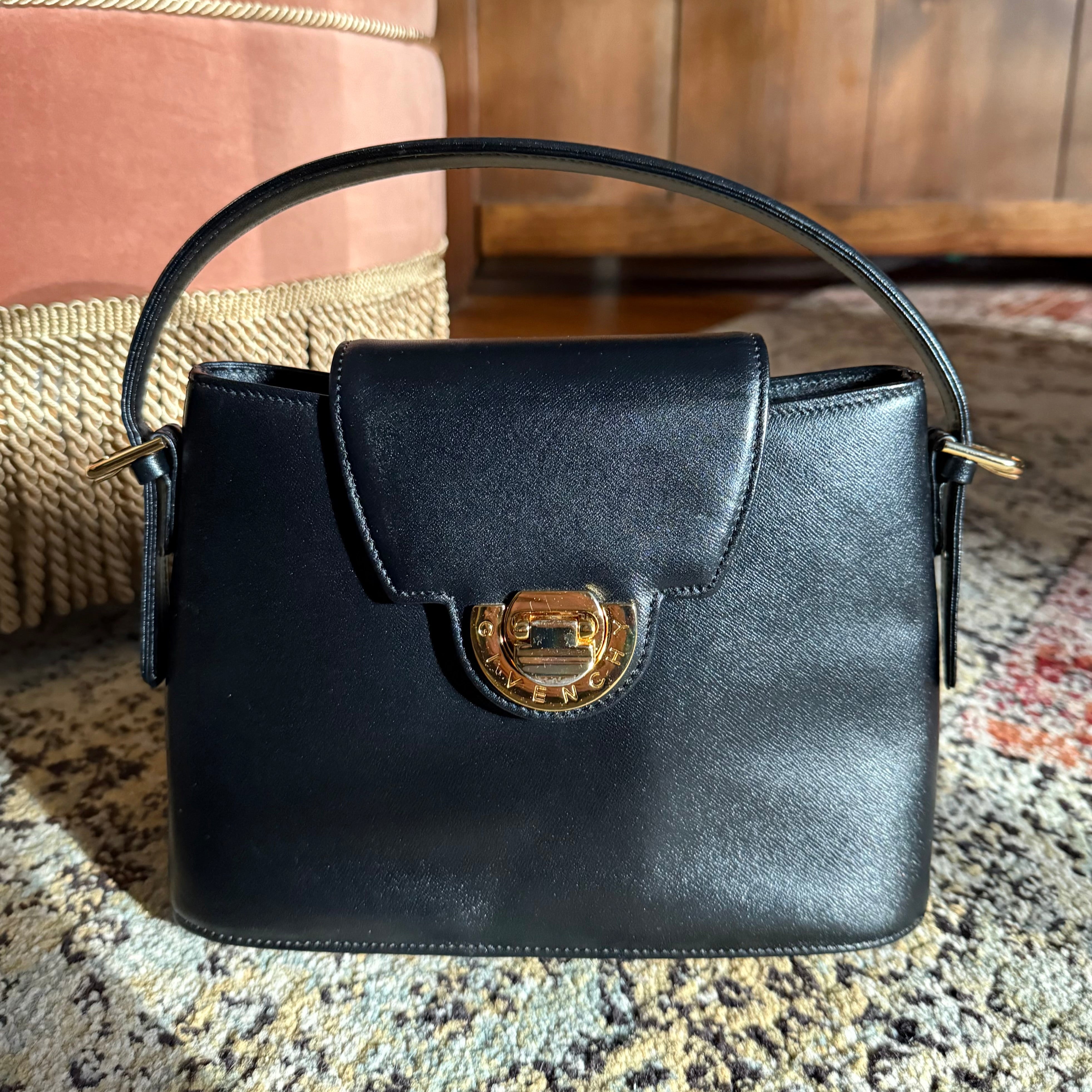 Givenchy Black Leather Vintage Bag Authentic