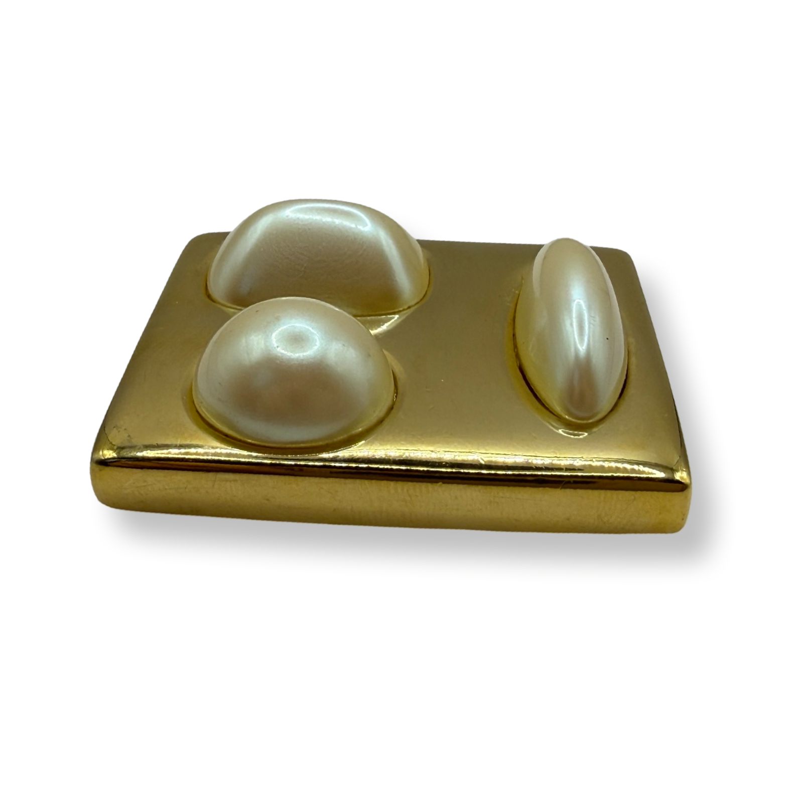 Givenchy vintage authentic brooch pin with faux pearls in gold