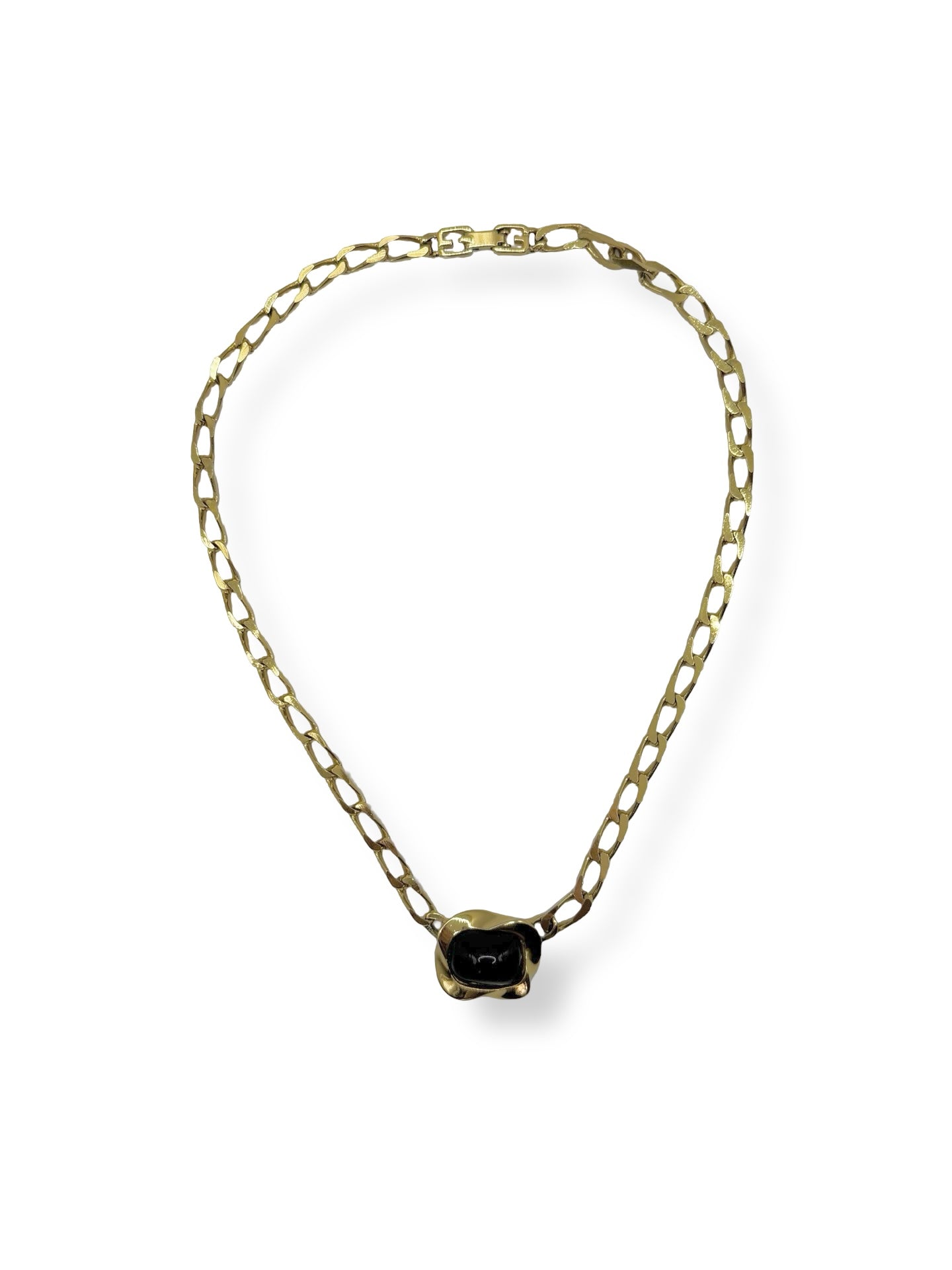 Givenchy Black Stone Pendant Chain