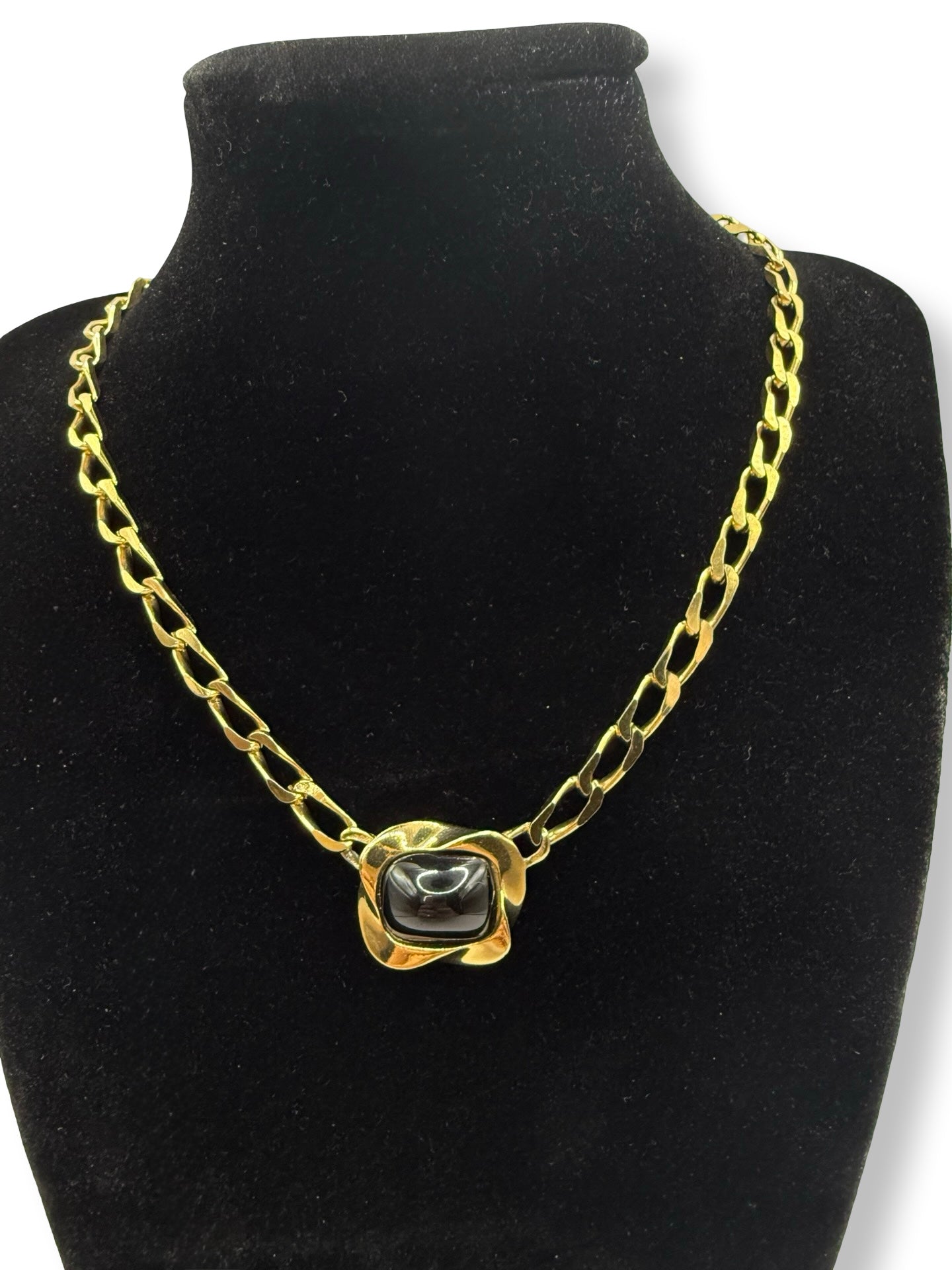 Givenchy Black Stone Pendant Chain