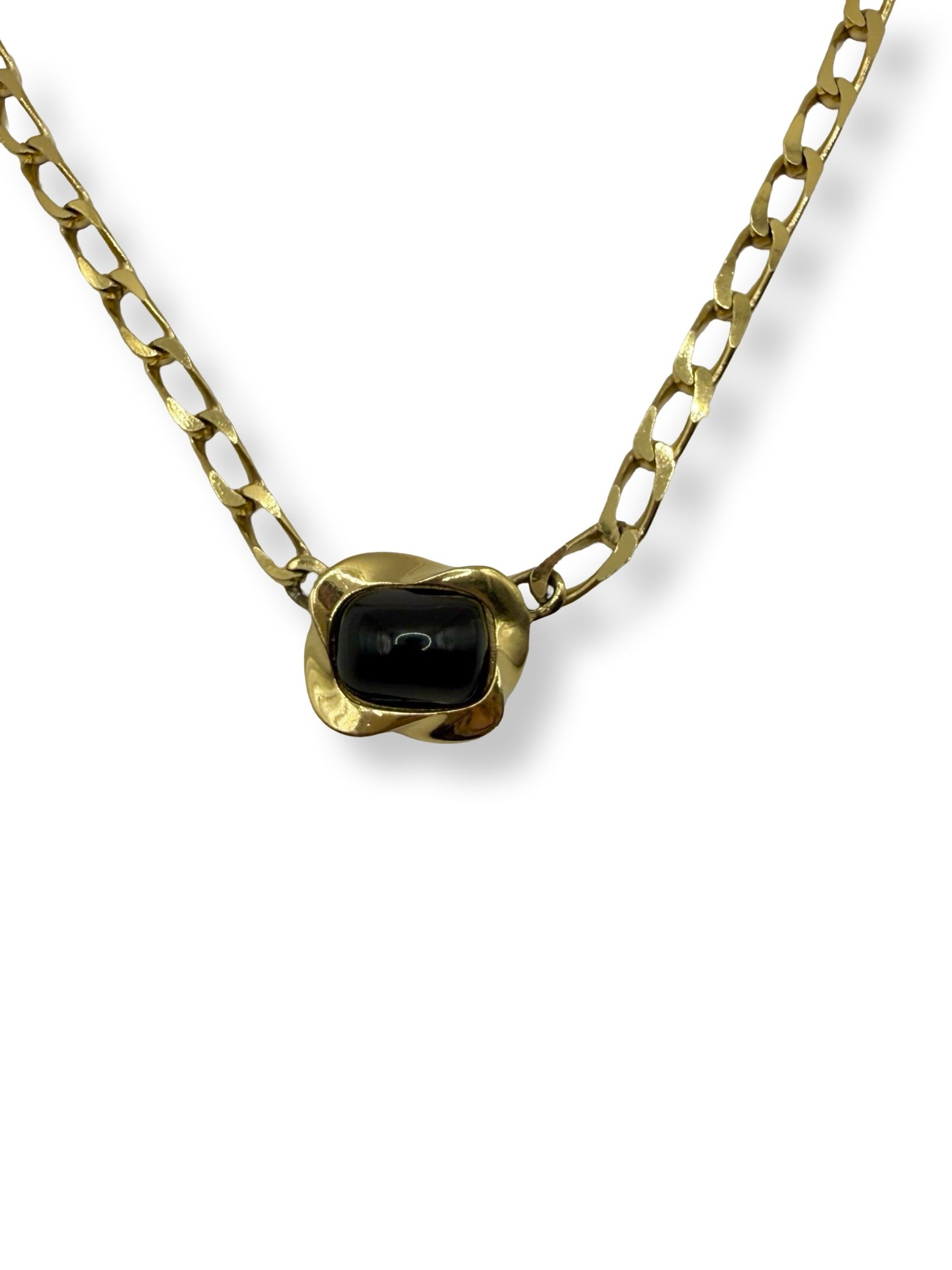 Givenchy Black Stone Pendant Chain