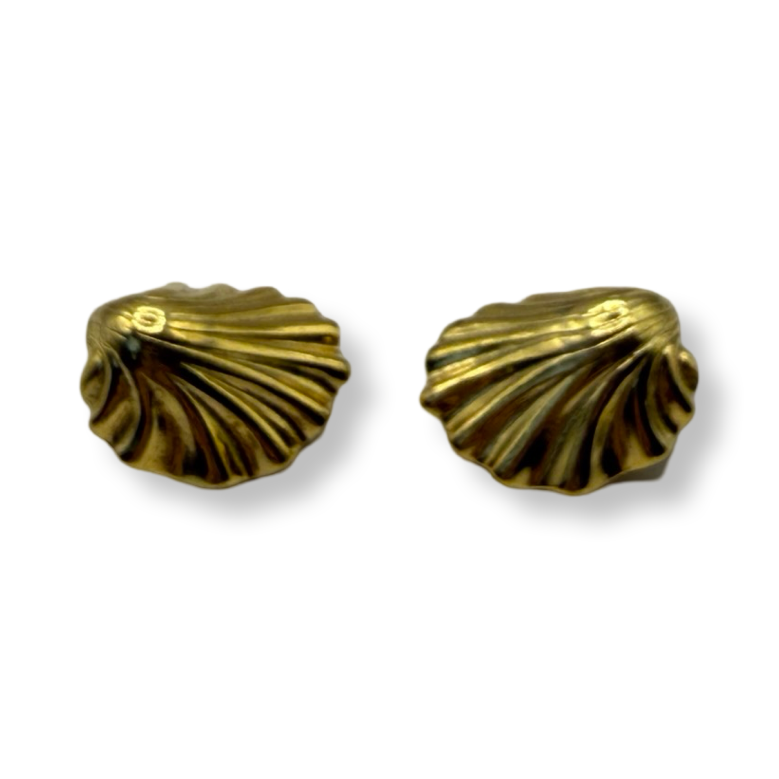 Givenchy Vintage Fan Shell Shaped Earrings Retro old