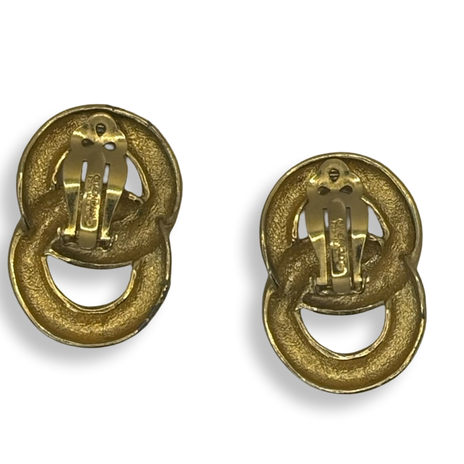 Givenchy Vintage Oversized Double Circle Earrings authentic gold