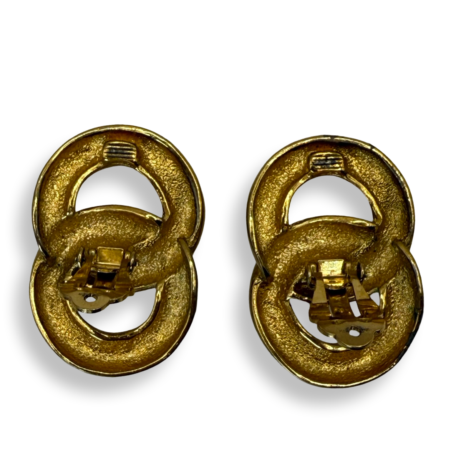 Givenchy Vintage Oversized Double Circle Earrings authentic gold