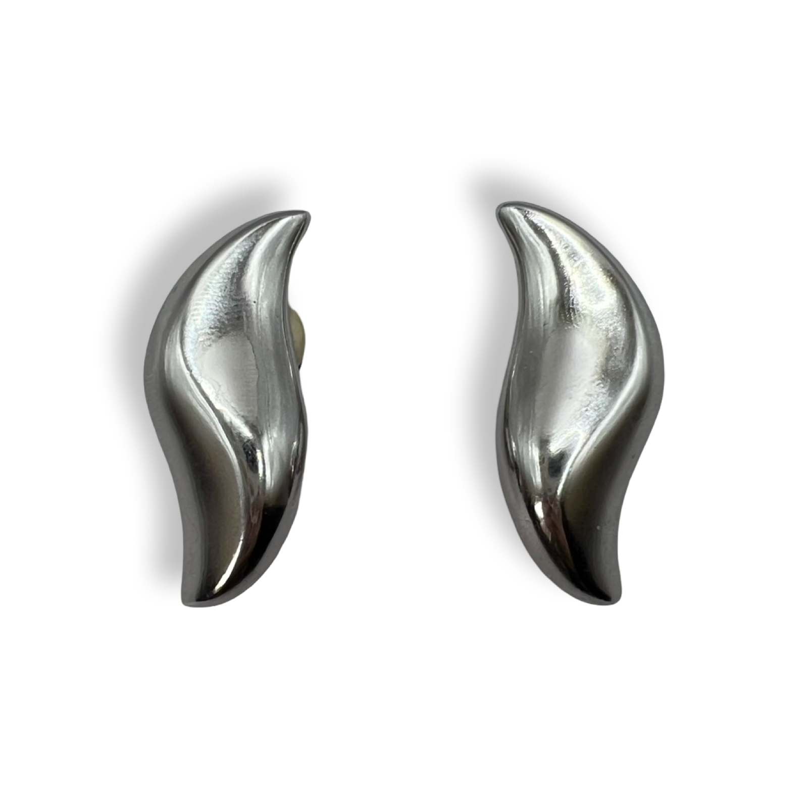 Givenchy vintage wavy metal silver earrings