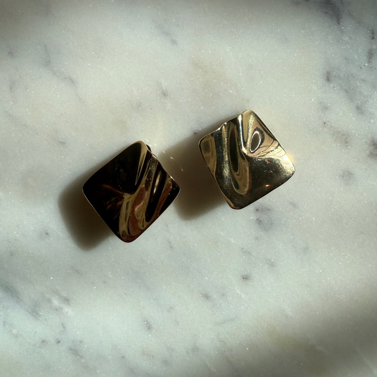 Givenchy Vintage Wavy Square Earrings