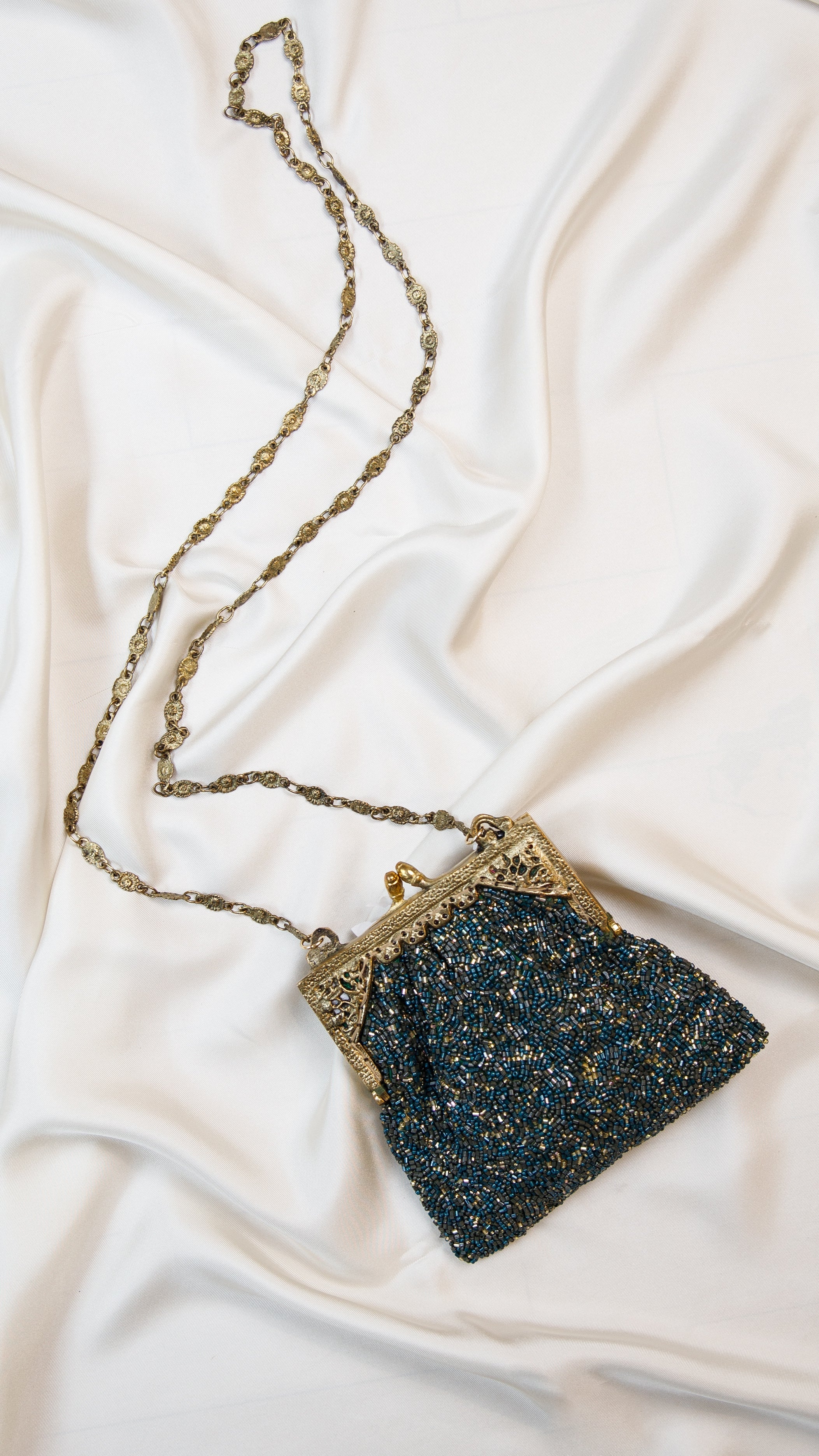 Hand made vintage inspired one of a kind fully beaded Mini evening bag Island to East Side X the Vintage New Yorker