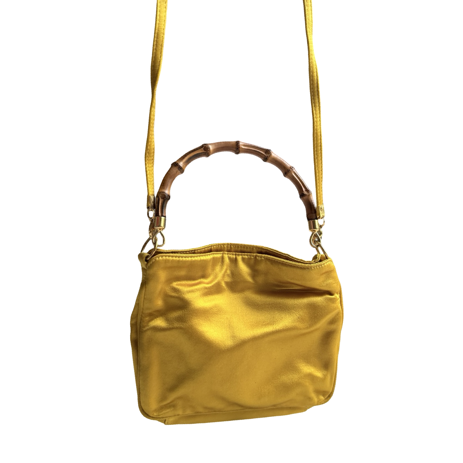 Gucci Vintage Satin Bamboo Hobo