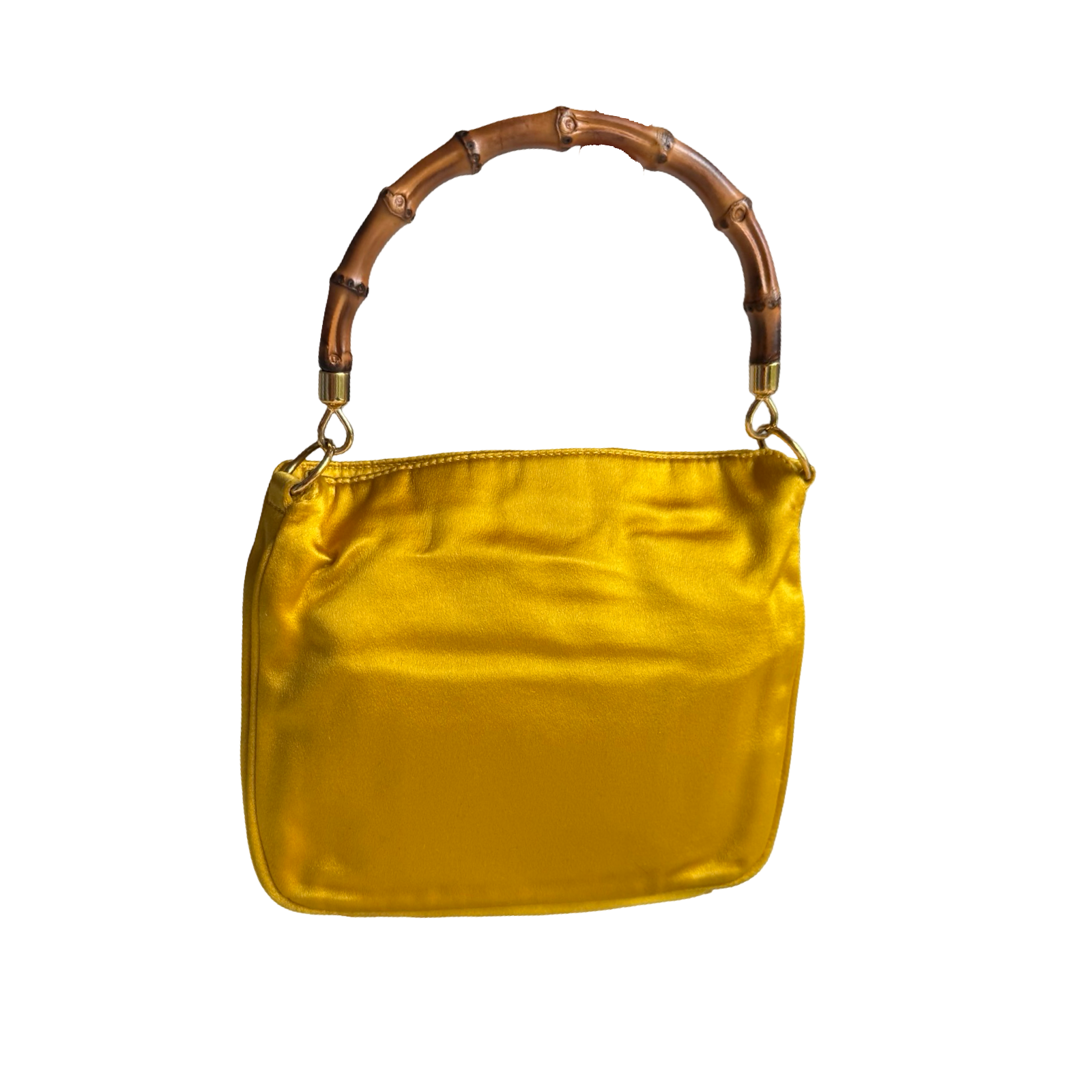 Gucci Vintage Satin Bamboo Hobo
