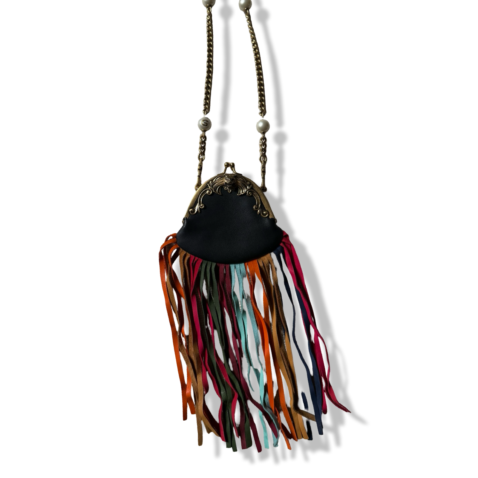 Gucci Aimalier Fringe Frame Bag