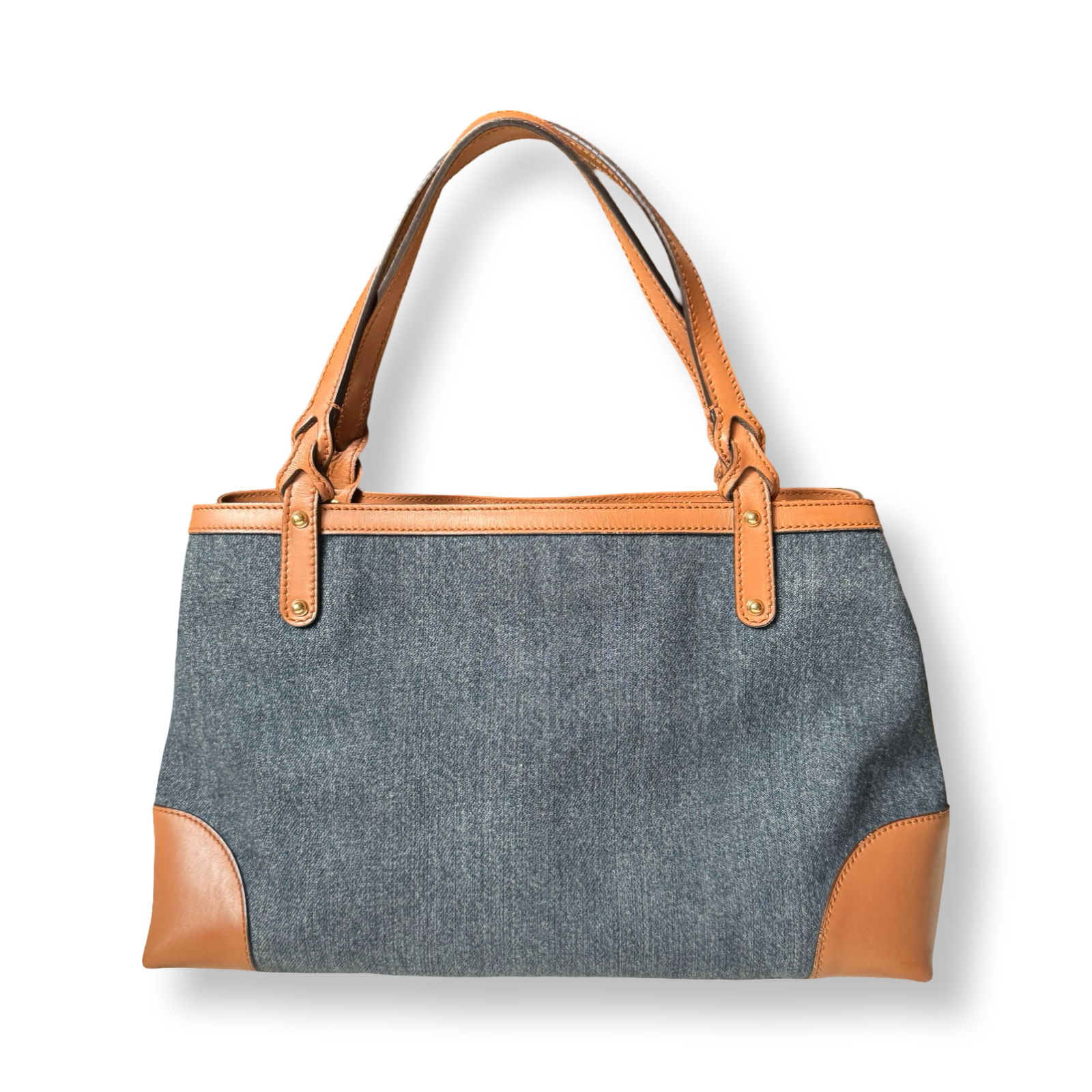 Gucci Authentic denim and leather tote made in Italy