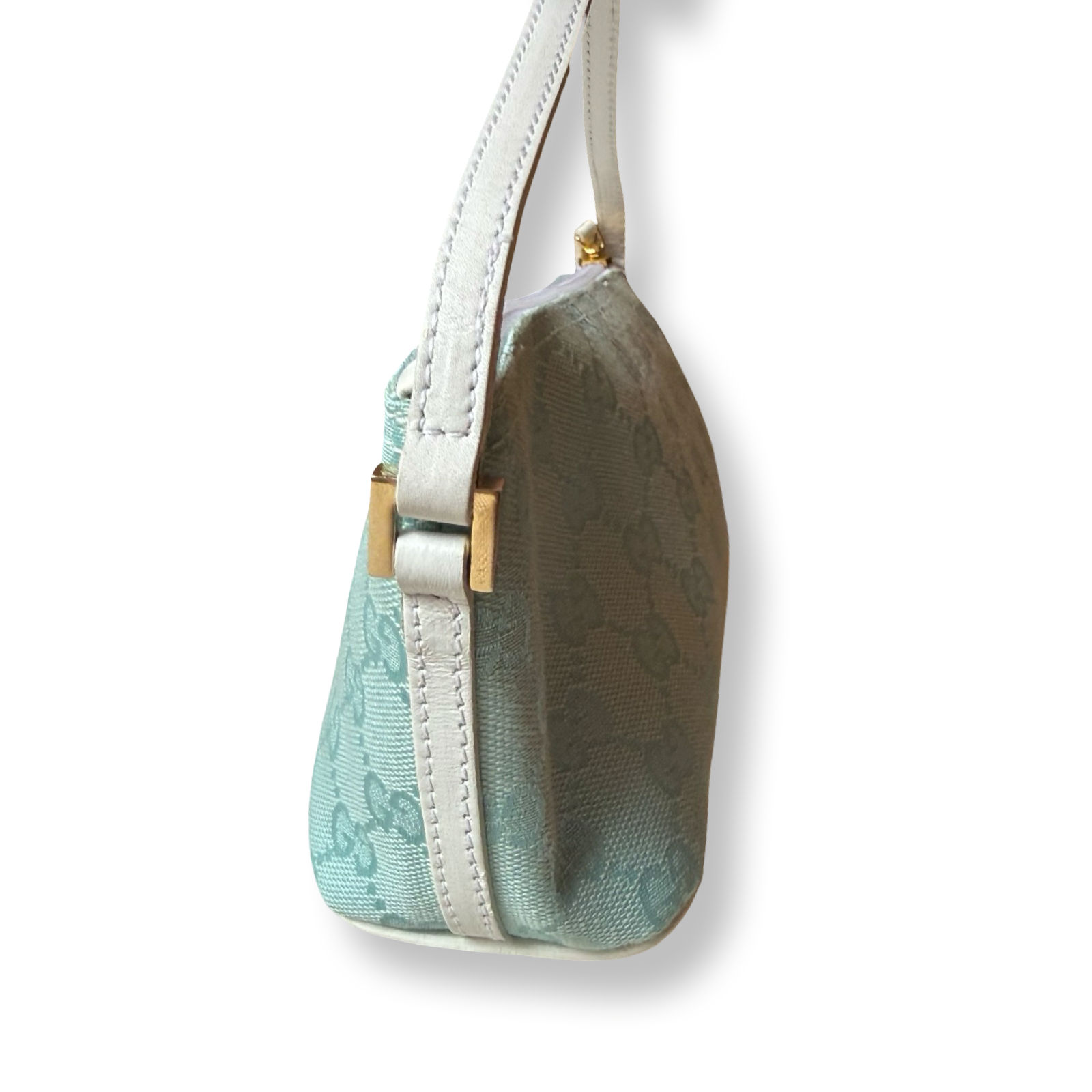 Gucci GG canvas Boat pochette authentic blue and white light colors vintage 2000