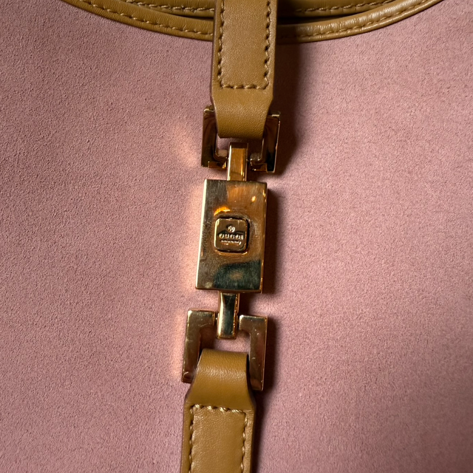 Gucci Jackie Authentic Vintage Bardot Suede Hobo Shoulder Bag Small Pink