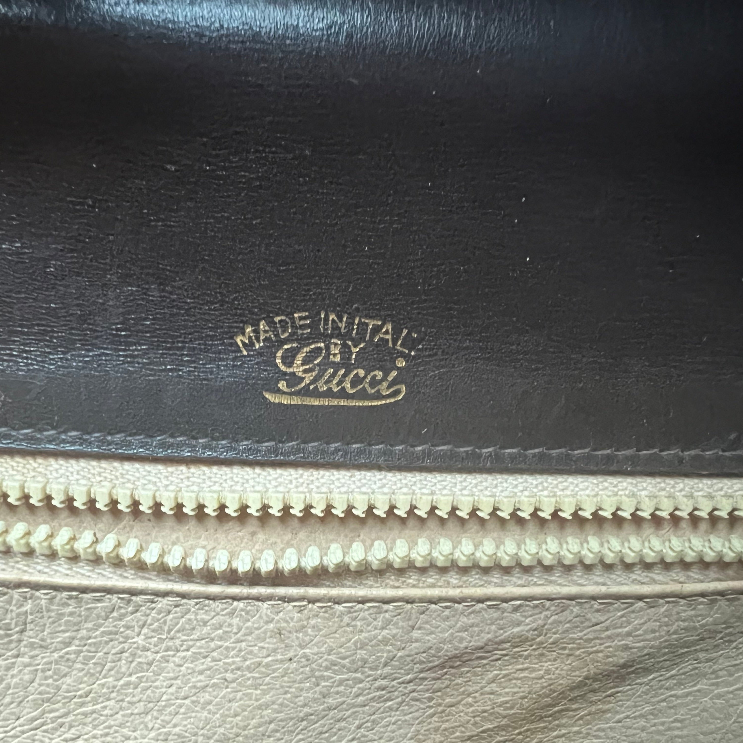 Vintage Gucci 1970s Brown leather bamboo