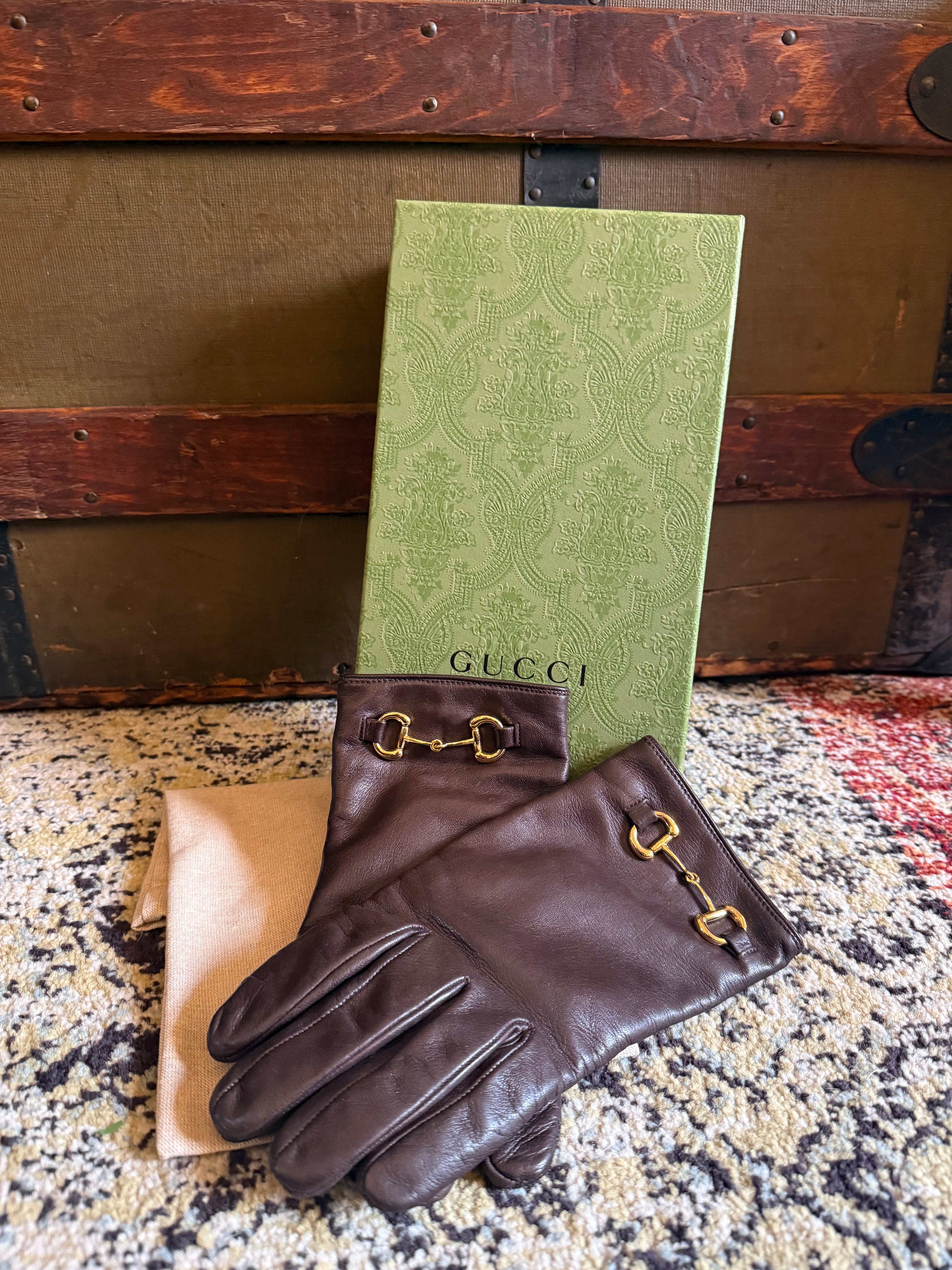 Gucci Horsebit Leather Gloves