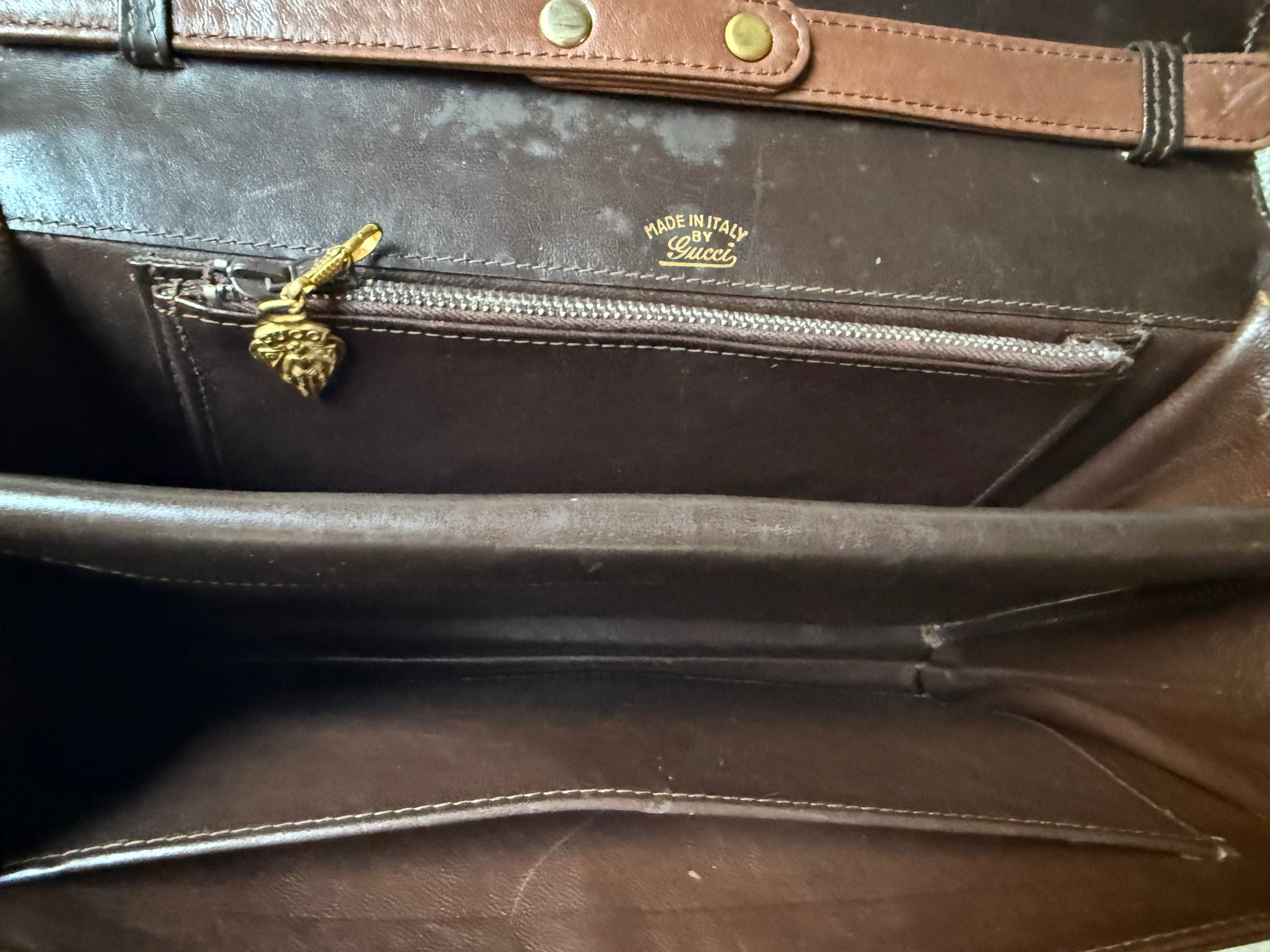 Gucci vintage authentic 1960s brown suede handbag